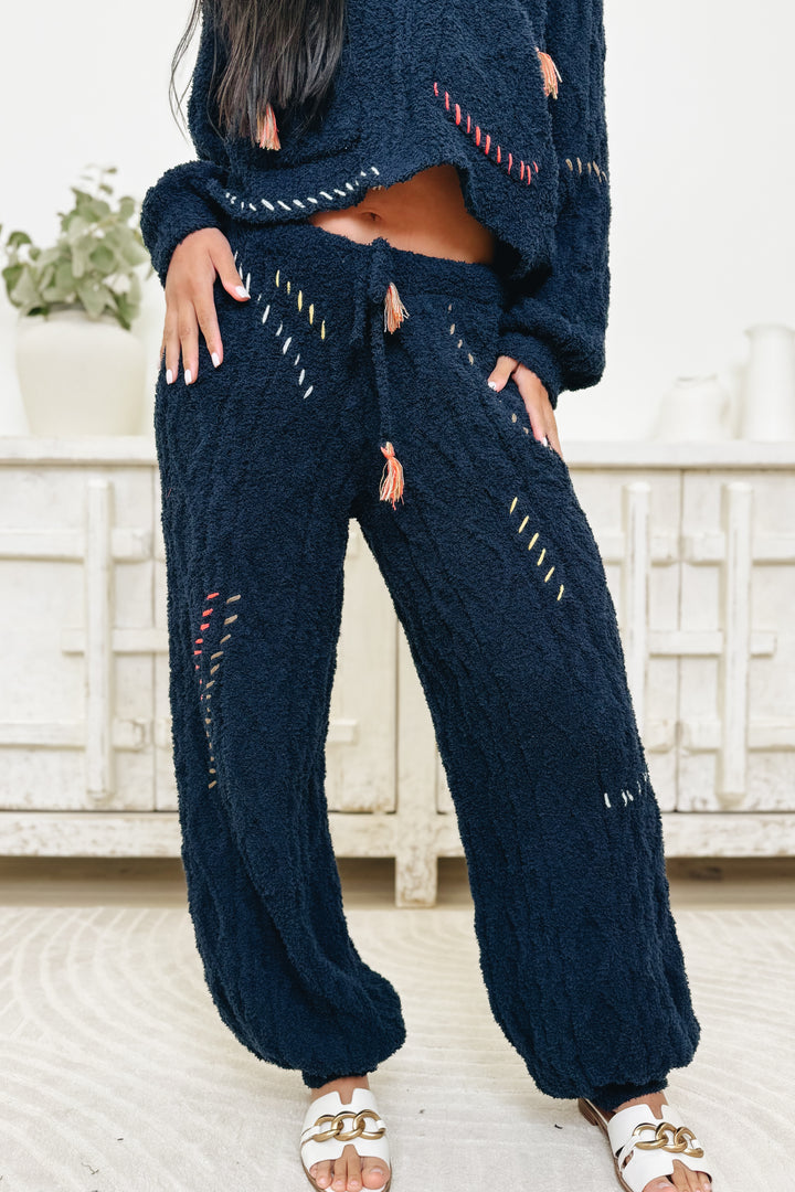 Wild Blue Yonder Crochet Pants - Indigo