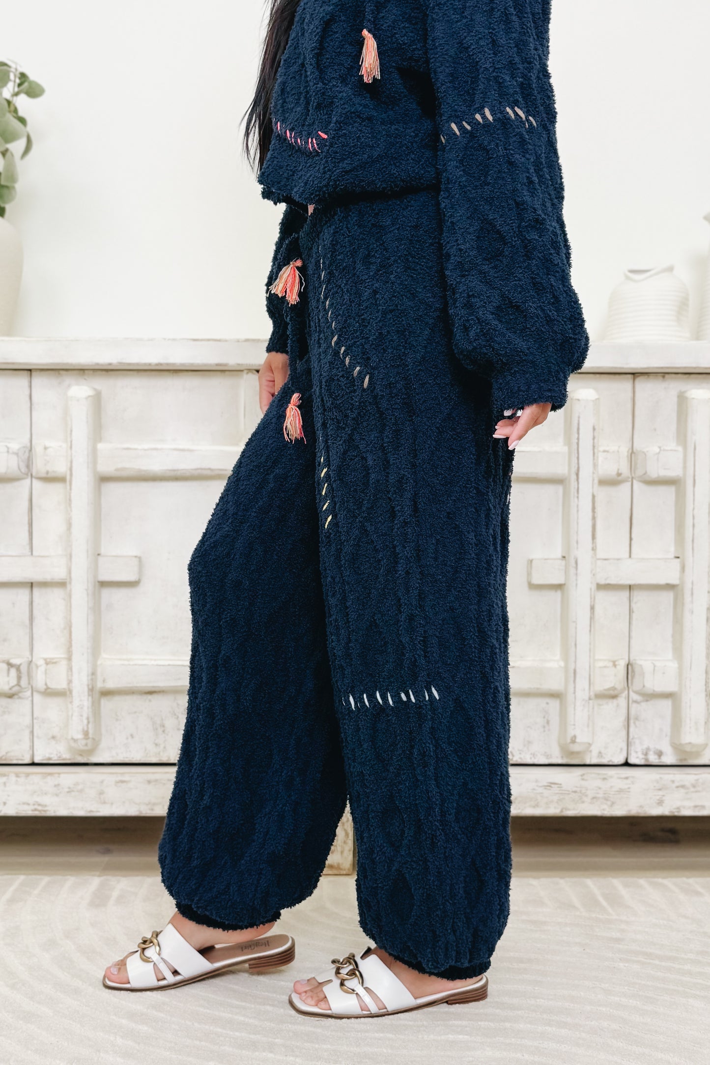 Wild Blue Yonder Crochet Pants - Indigo