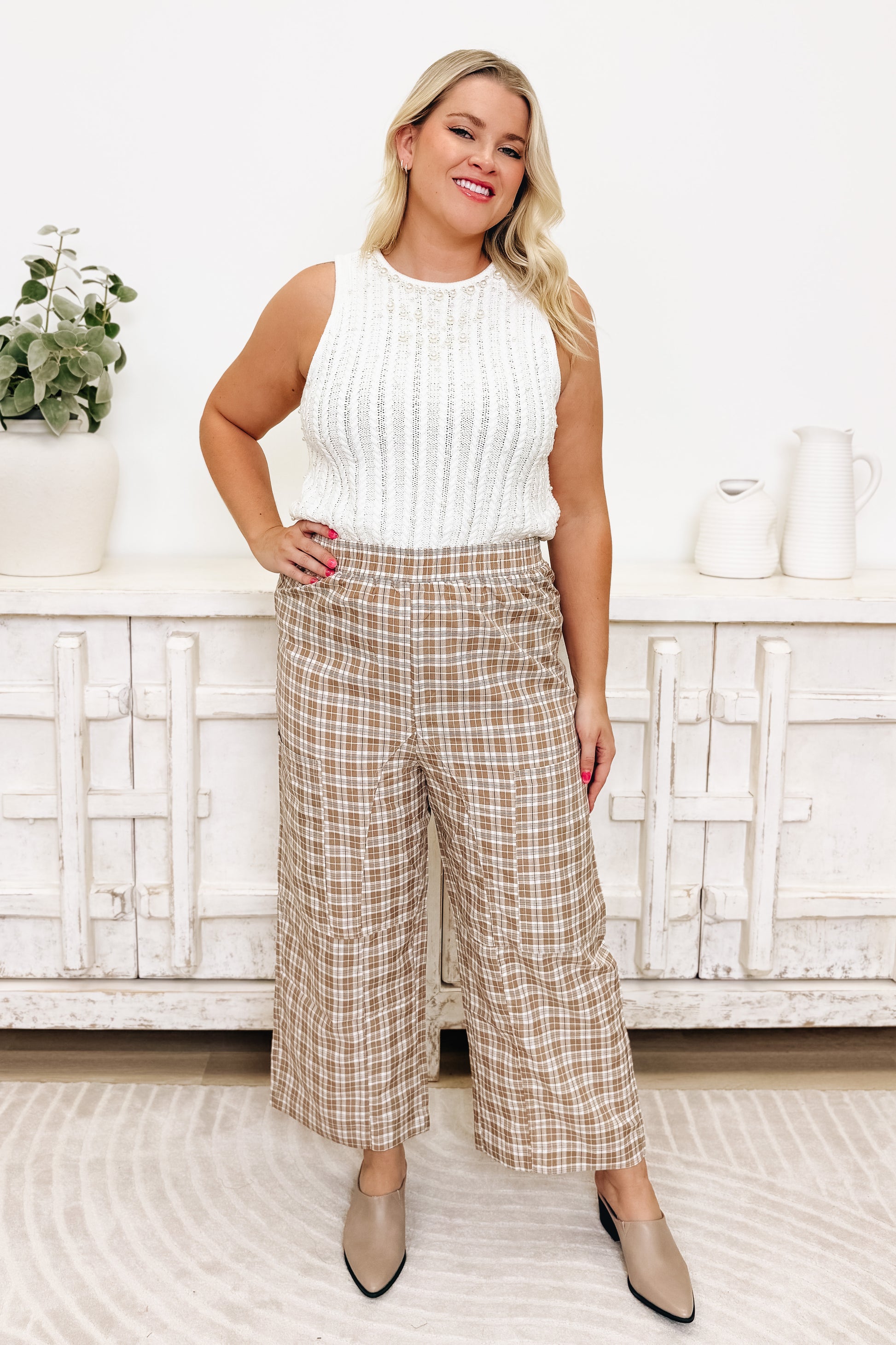 On The Move Checkered Plaid Pants - 2 Colors!