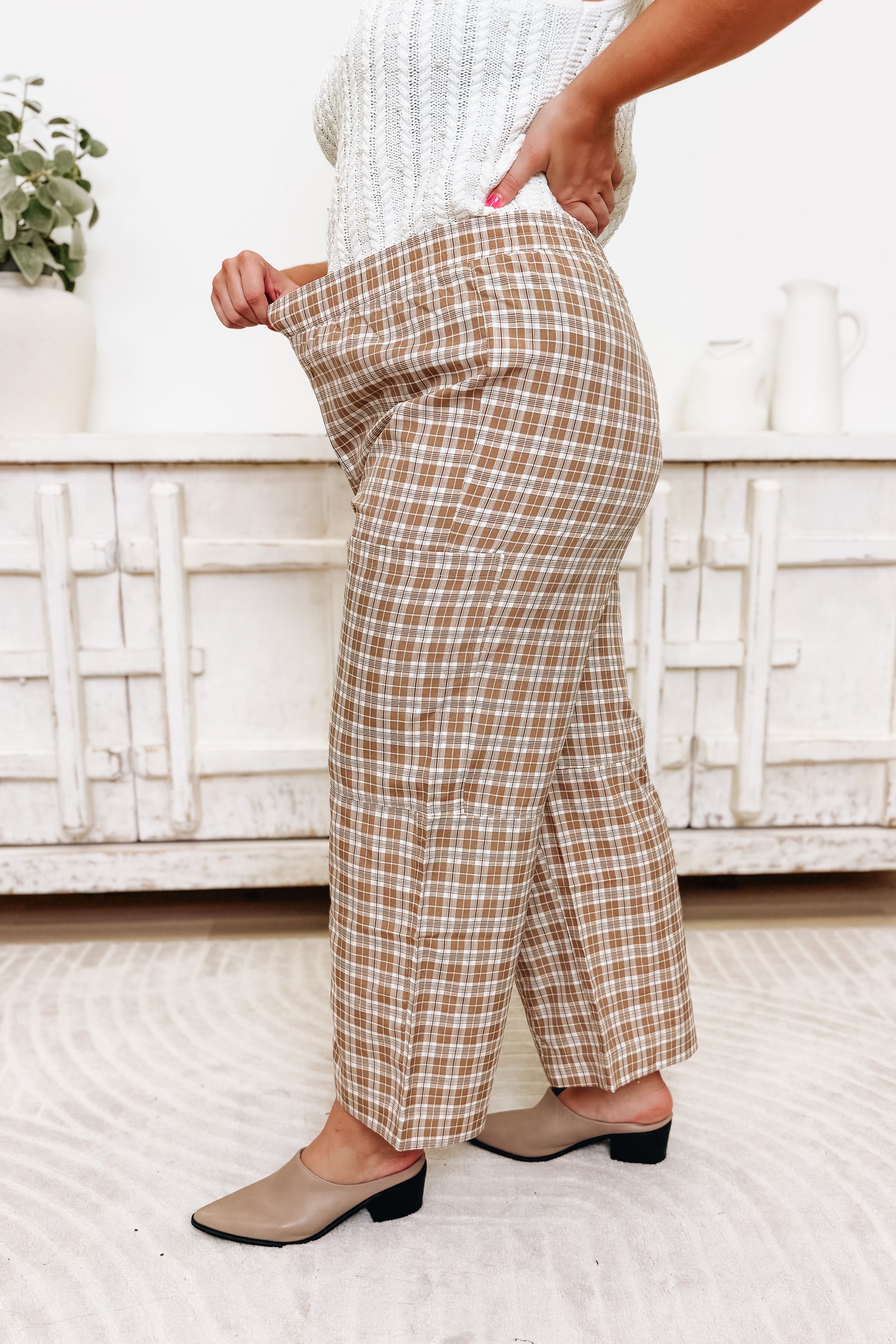 On The Move Checkered Plaid Pants - 2 Colors!