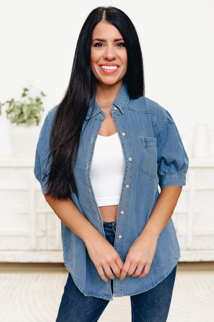 New Beginnings Button Down Top - 2 Colors!