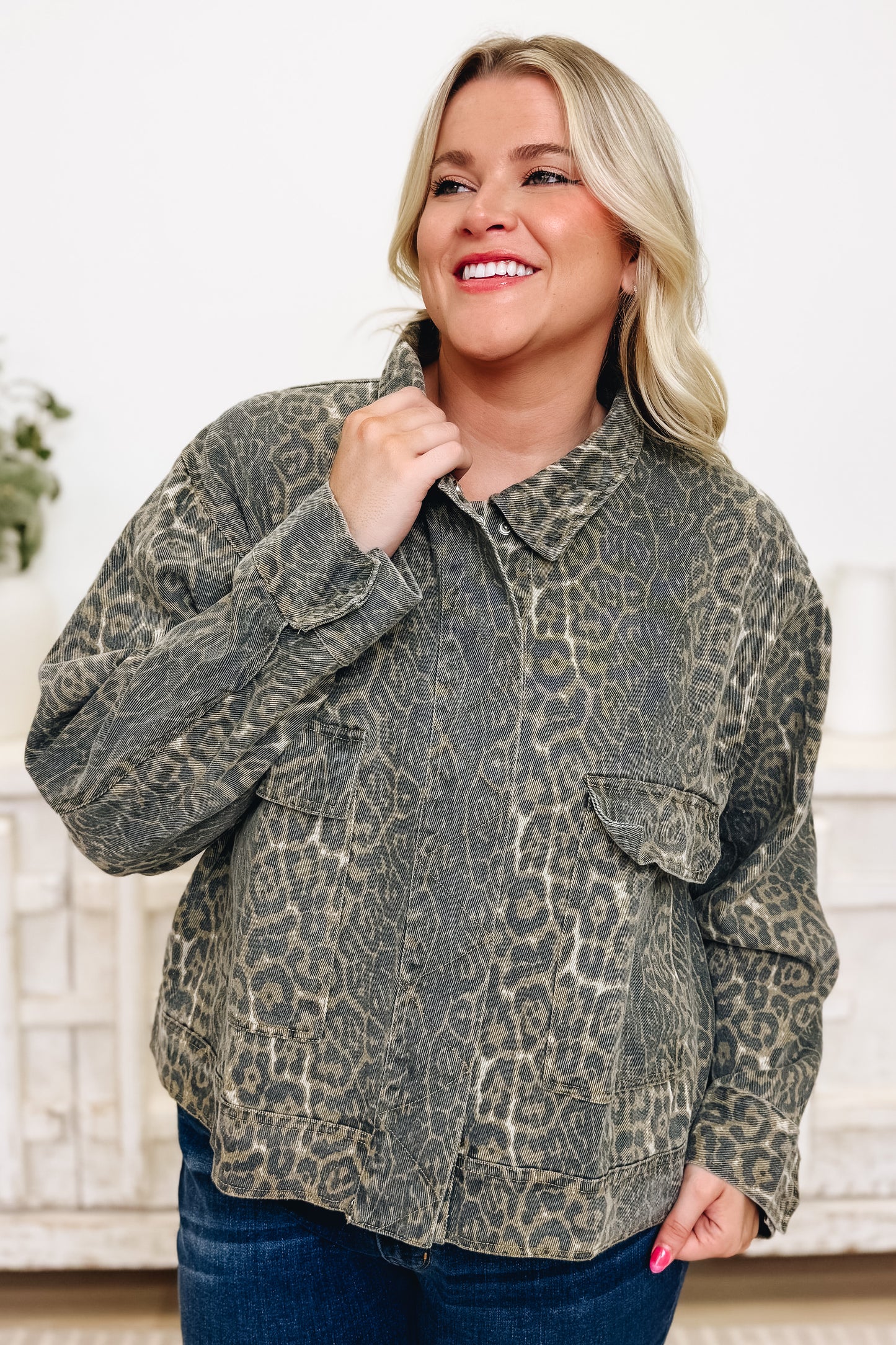 Mountain Top Views Leopard Jacket