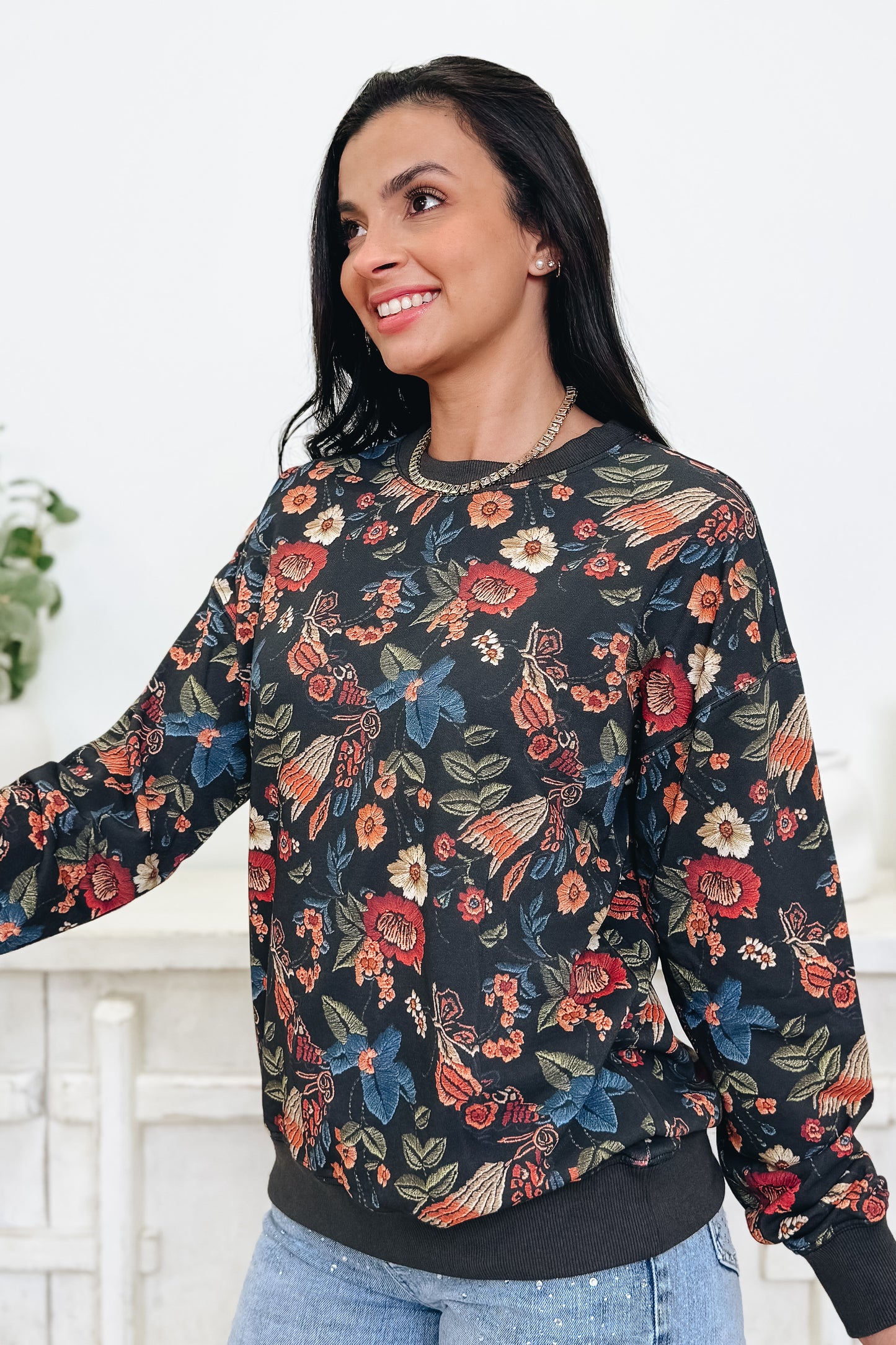 Artisan Flow Floral Pullover - 2 Colors!