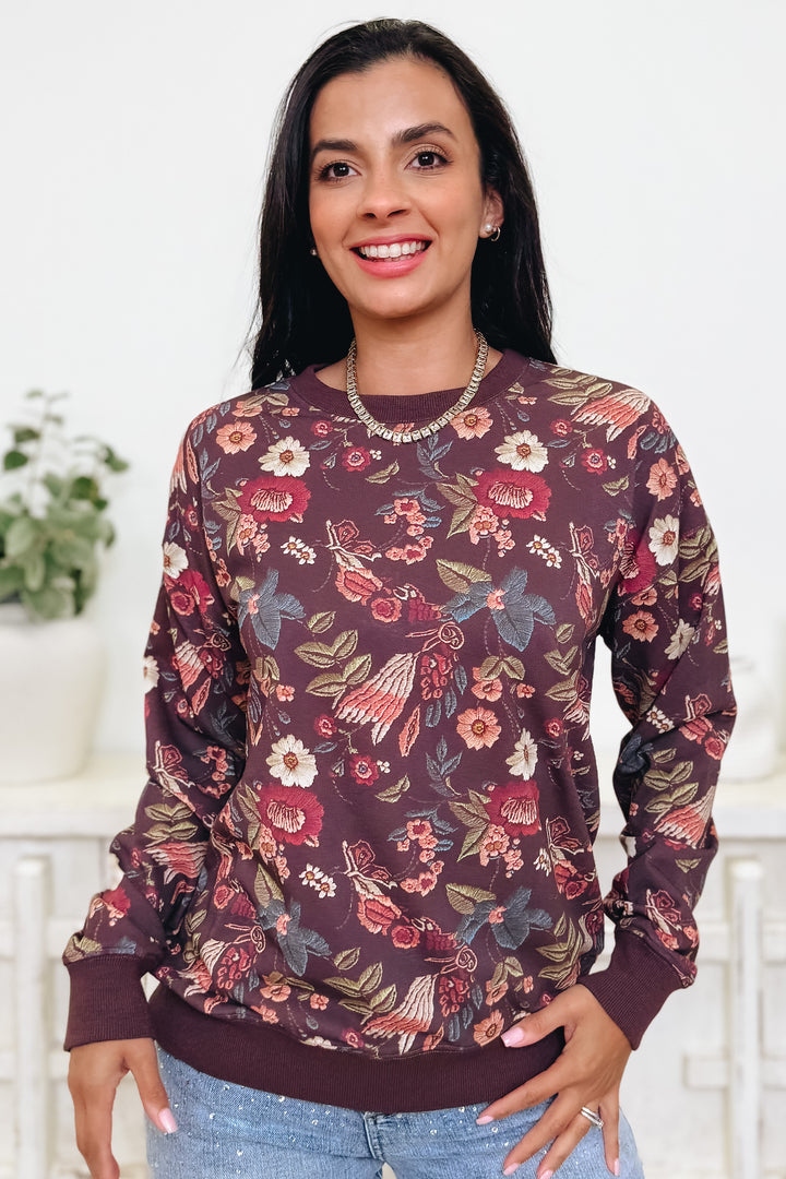 Artisan Flow Floral Pullover - 2 Colors!
