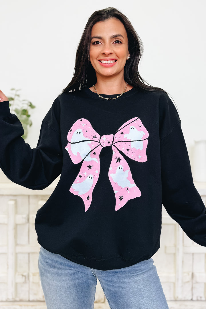 Ghost Bow Graphic Sweatshirt