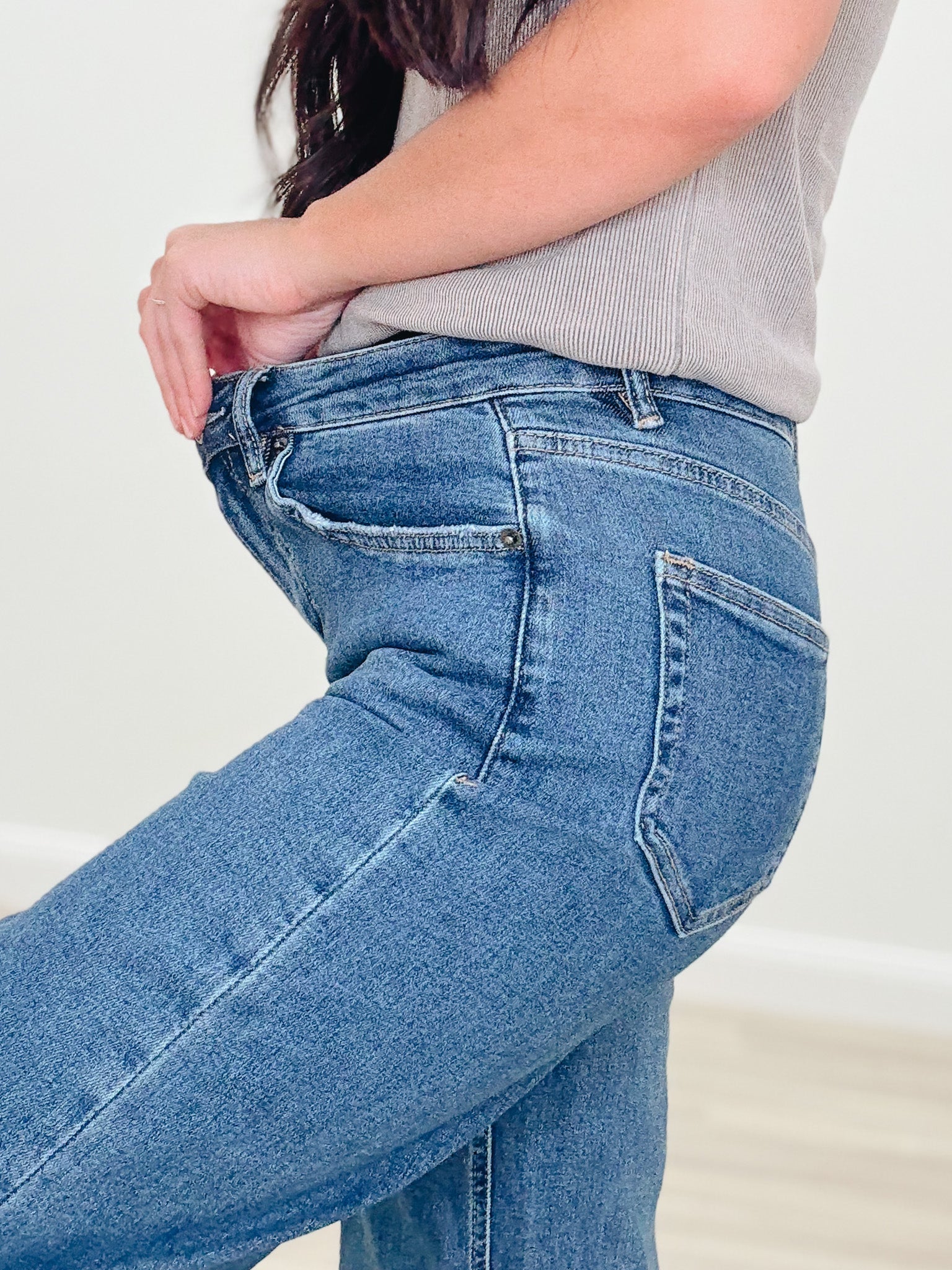 She's A Real One By Mica - High Rise Loose Fit Straight Jeans - Real Indigo