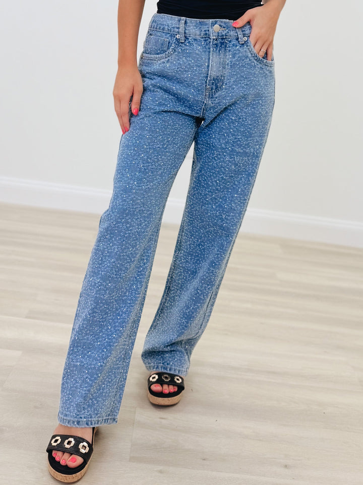 Shimmer & Shine Wide Leg Jeans - Blue