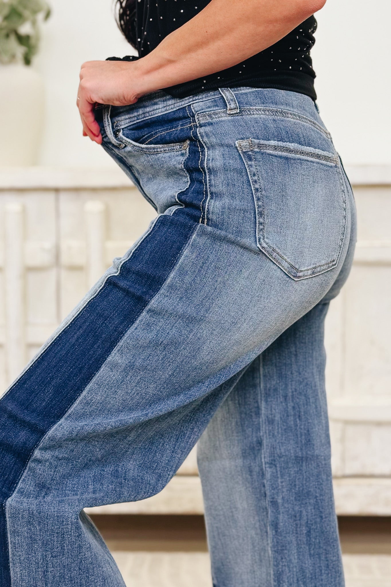 Frontal Flare By Saige Denim - High Rise Wide Leg Jeans - Medium