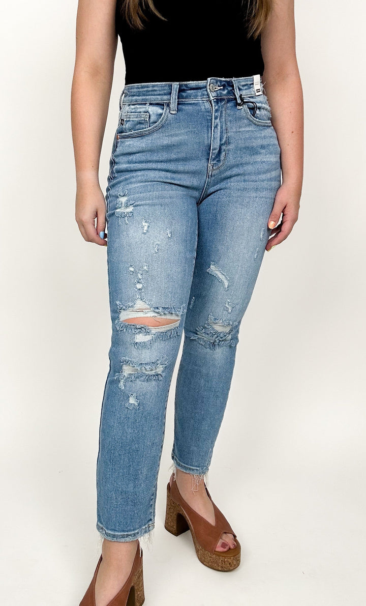 Judy Blue 90's Hi Rise Slim Straight Leg Jeans