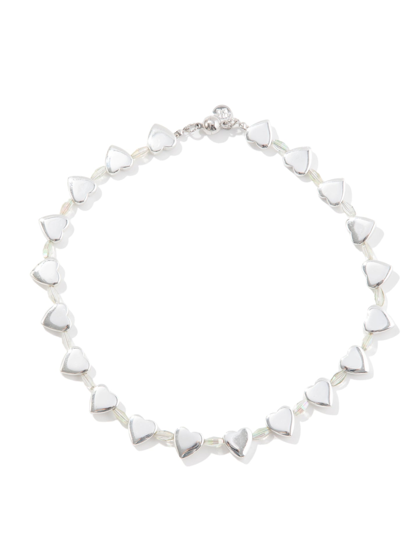 Hearts Of Light Necklace - Liquid Metallic Pearl White