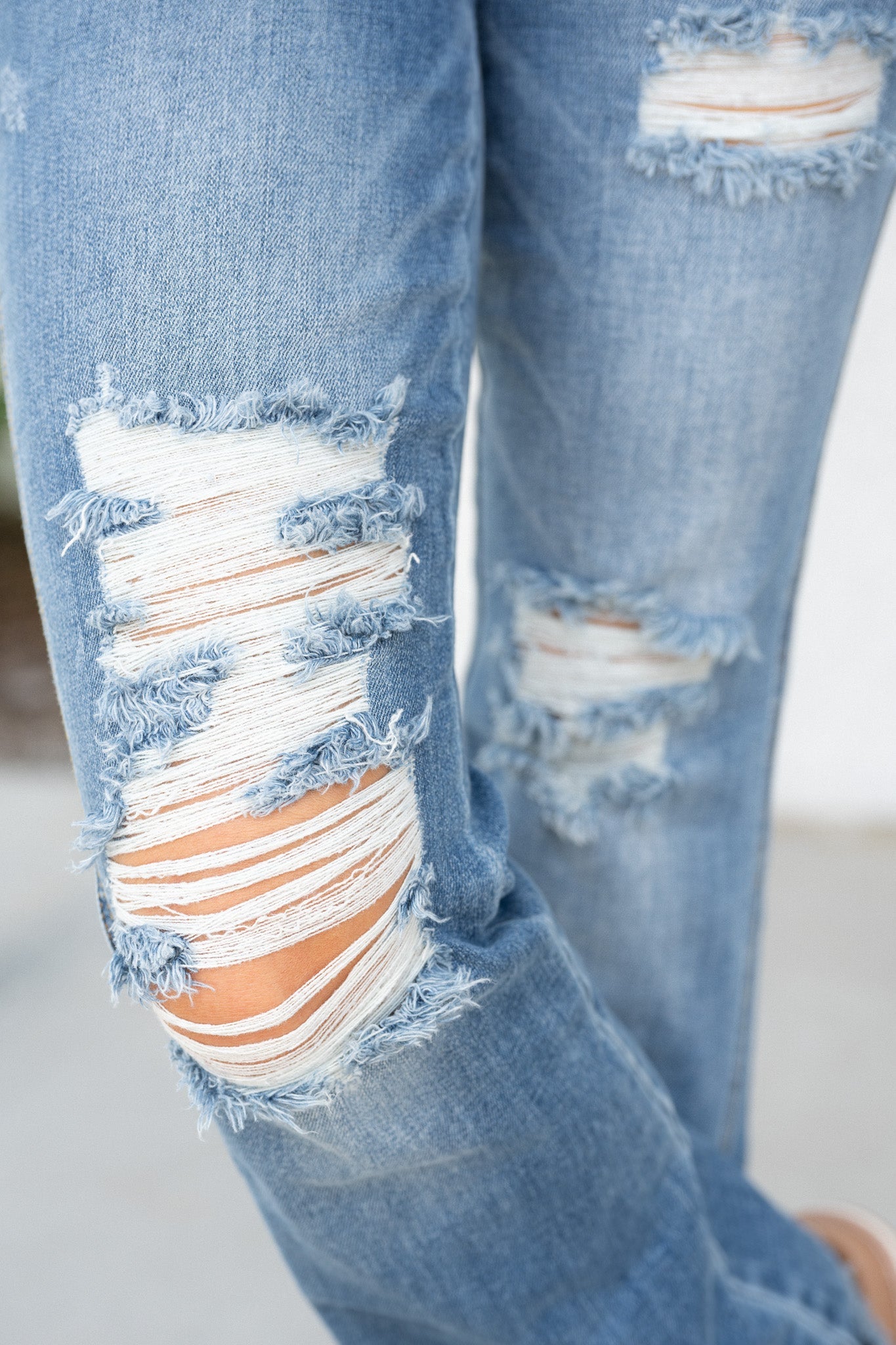 Judy Blue Keep Holding On High Rise Distressed Frayed Hem Bootcut Jeans