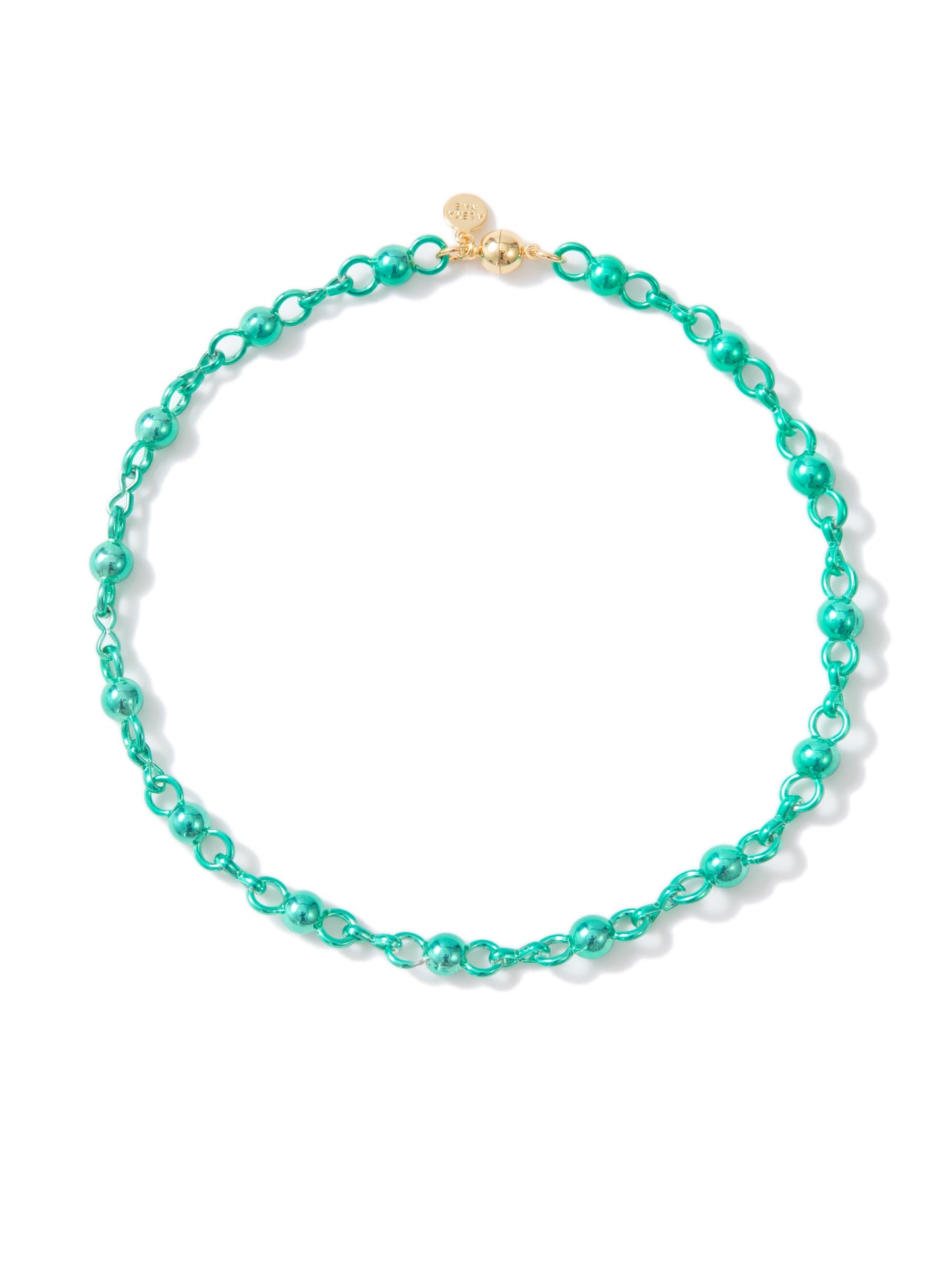 Rolling Stones Necklace - Metallic Aquamarine