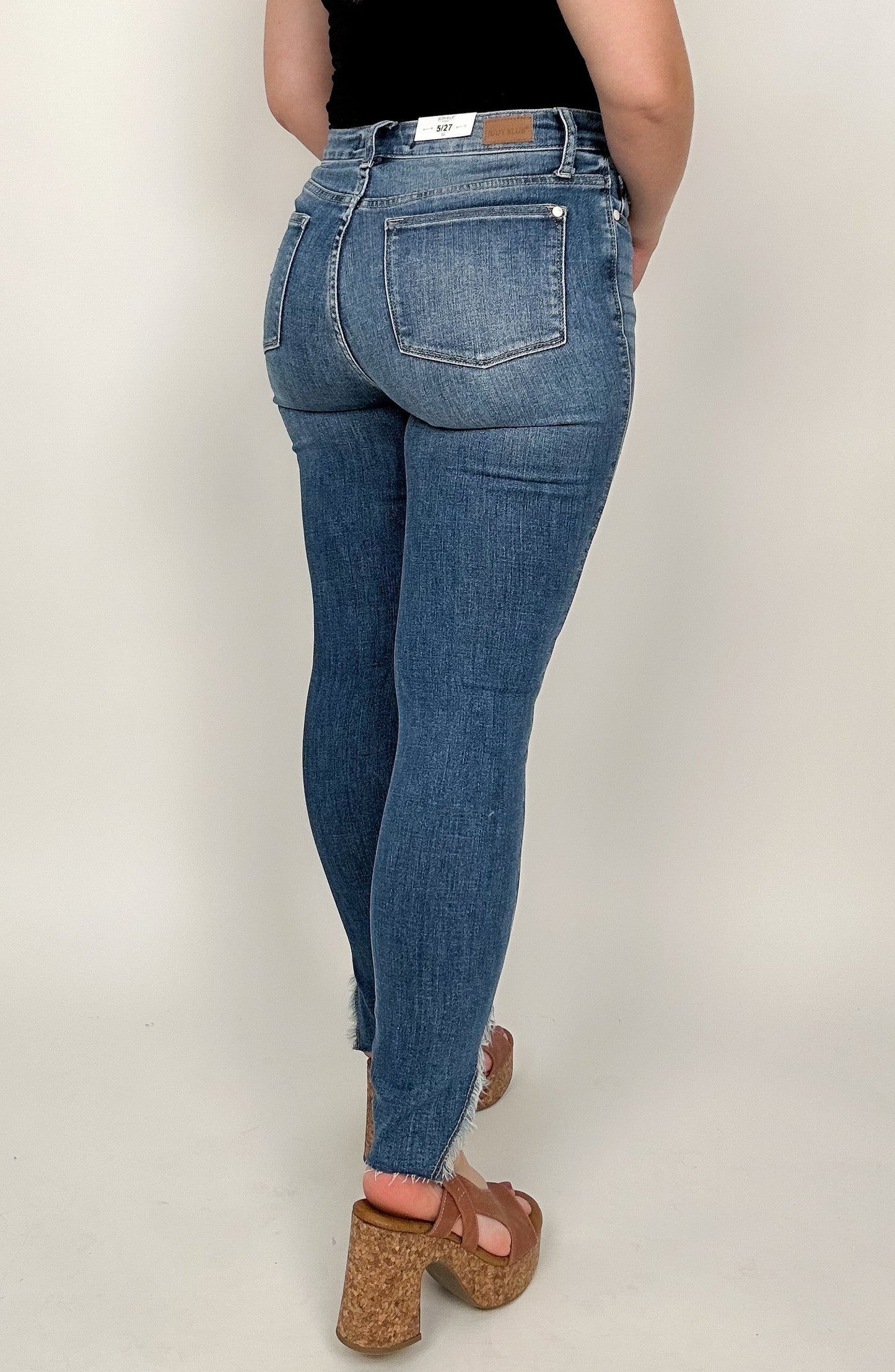 Judy Blue High Waist Hem Detailed Skinny Jeans