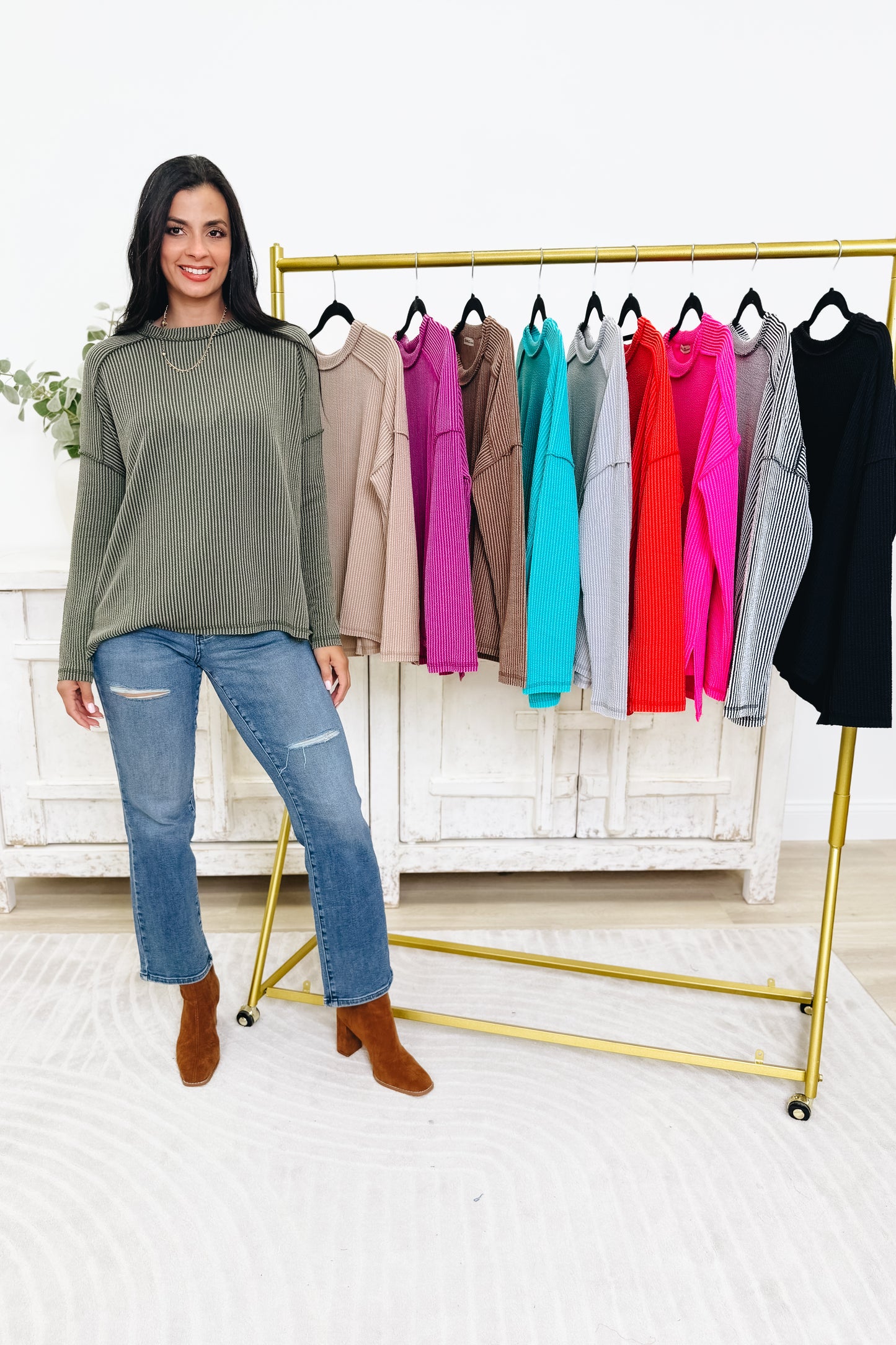 Coffee Run Ribbed Top - 10 Colors!
