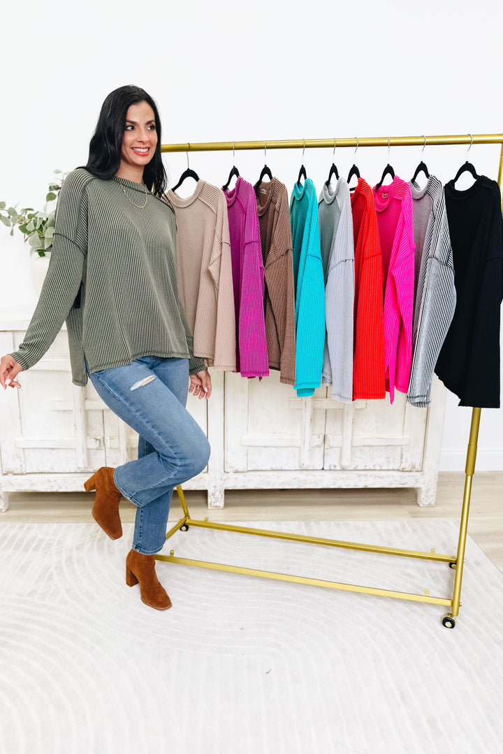 Coffee Run Ribbed Top - 10 Colors!