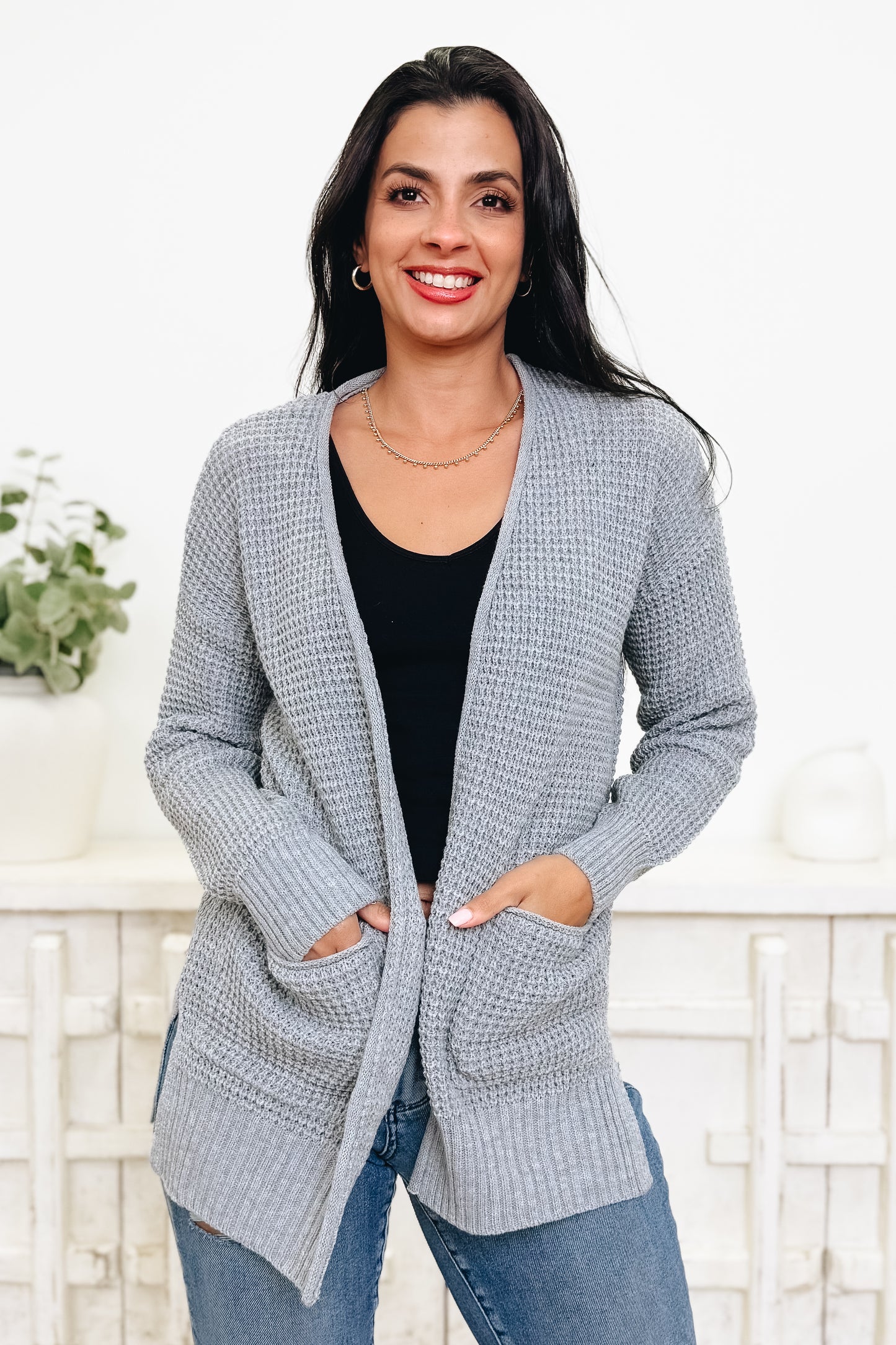 Easy Breezy Waffle Knit Sweater Cardigan - 6 Colors!