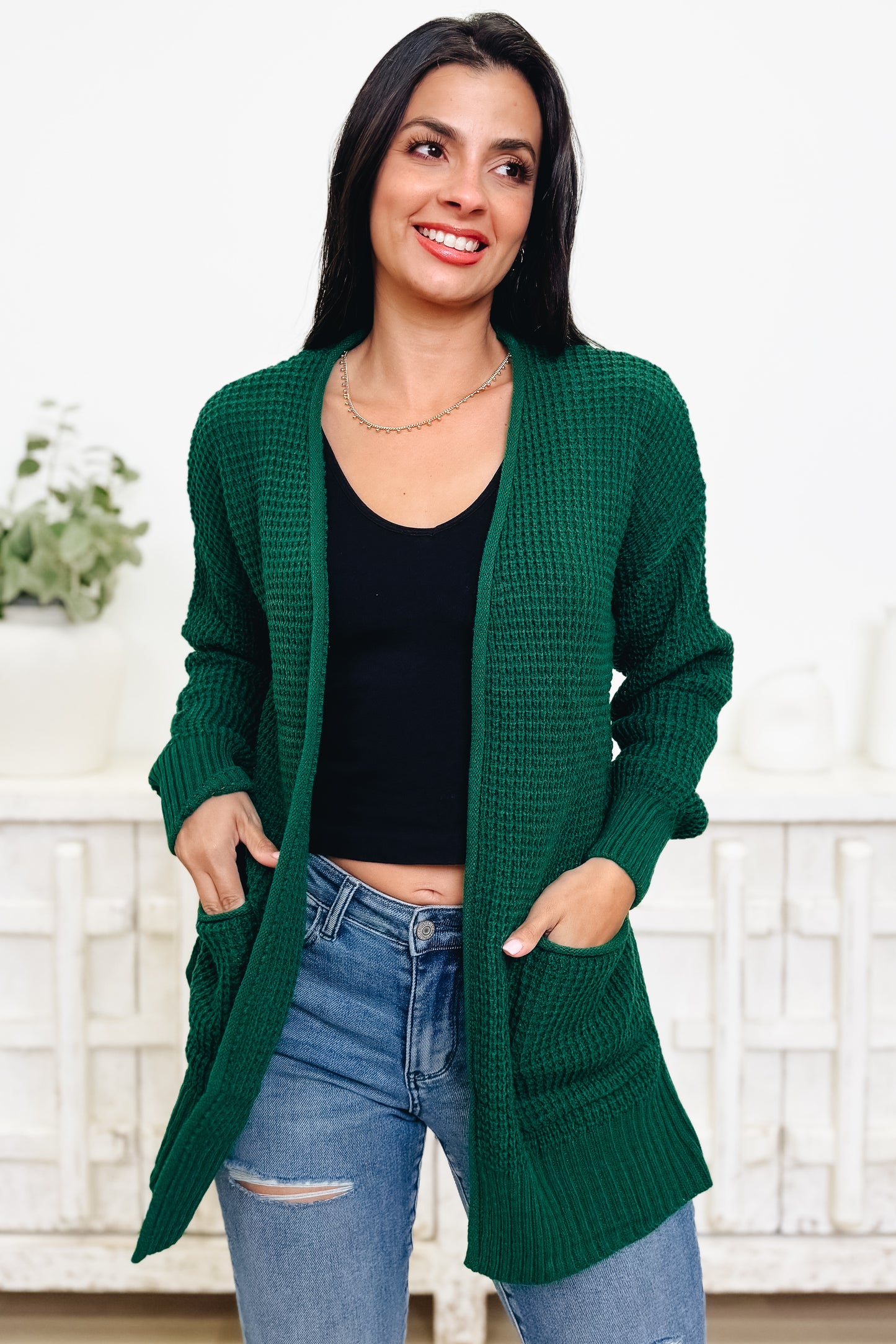 Easy Breezy Waffle Knit Sweater Cardigan - 6 Colors!
