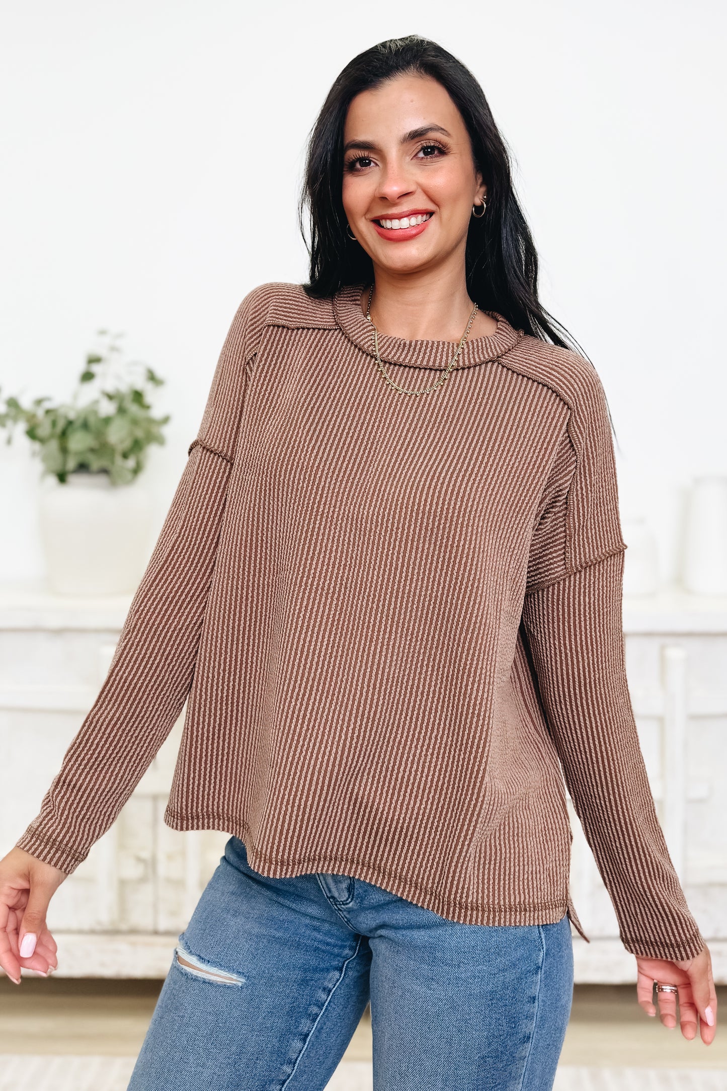 Coffee Run Ribbed Top - 10 Colors!