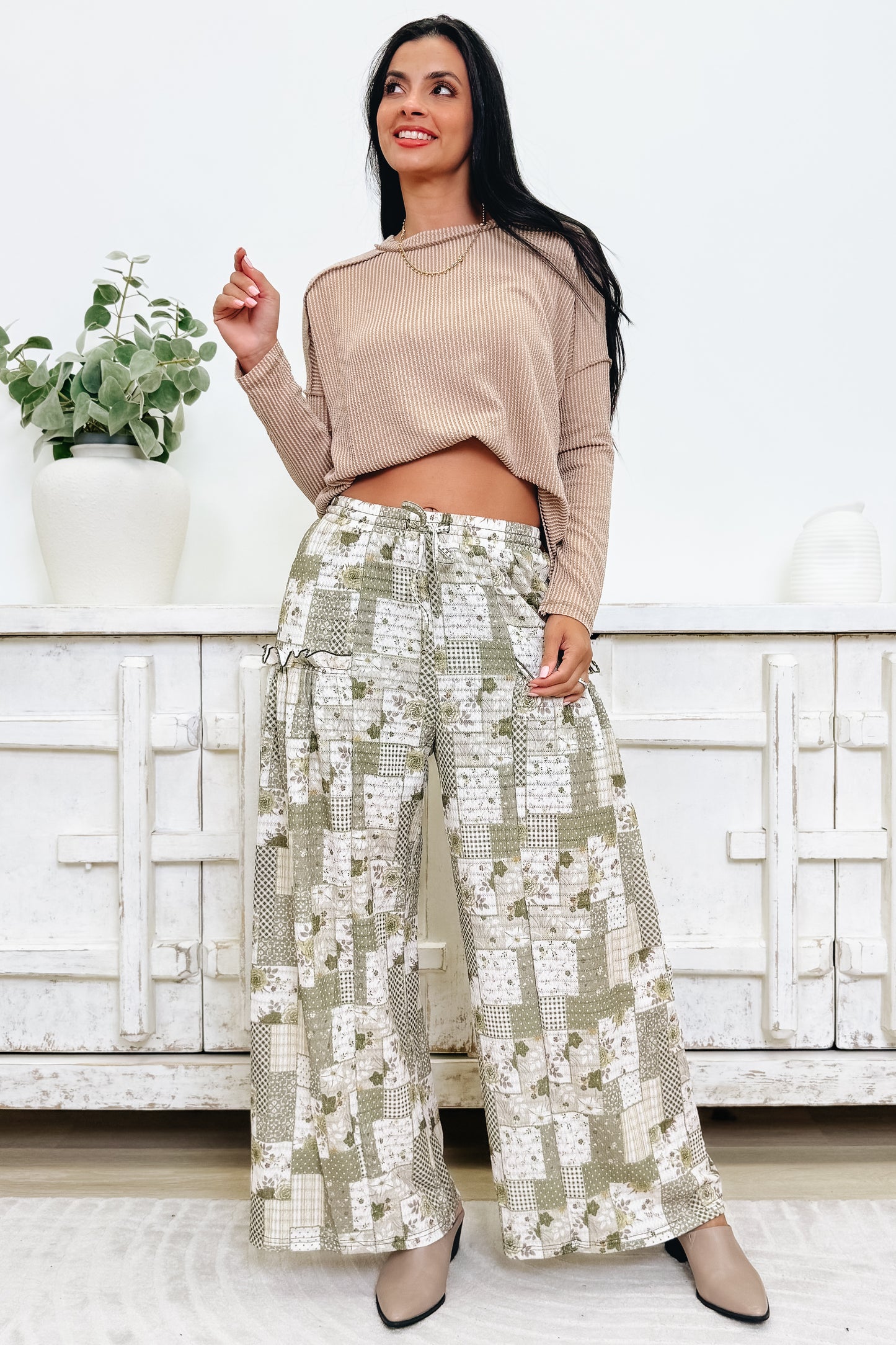 A Piece Of Patchwork Pants - 2 Colors!