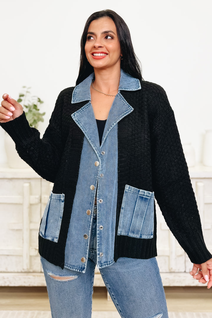 Contrast To Last Sweater Cardigan