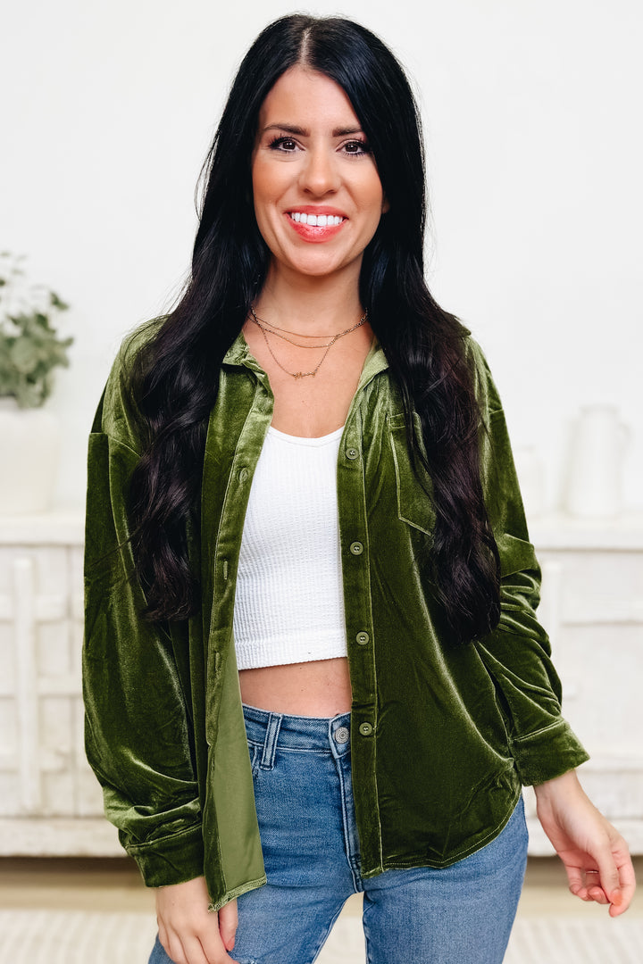 The Holly Velvet Button Down Top - 4 Colors!