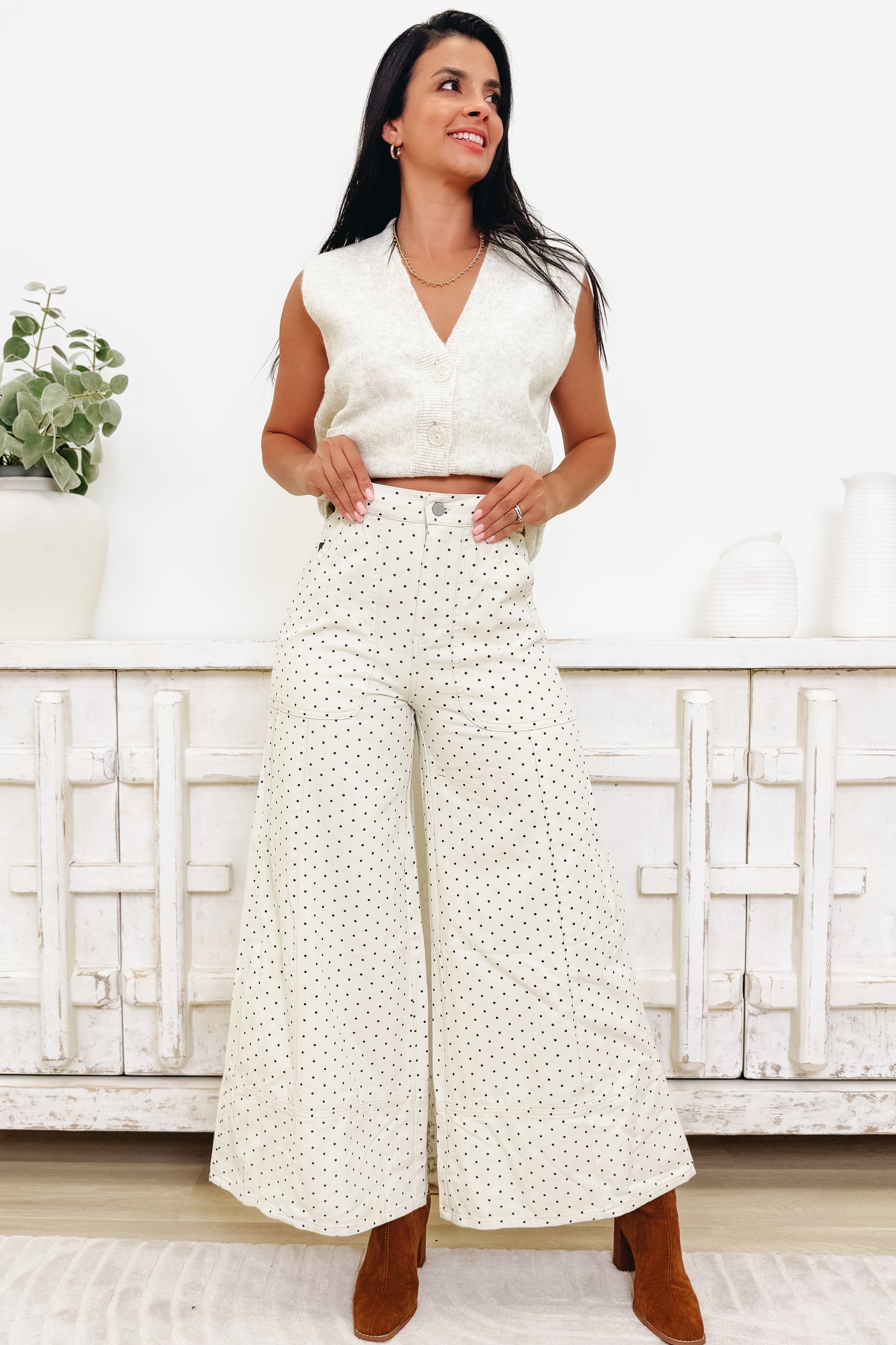 Dot & Dash Ruffle Lace Pants - 2 Colors!