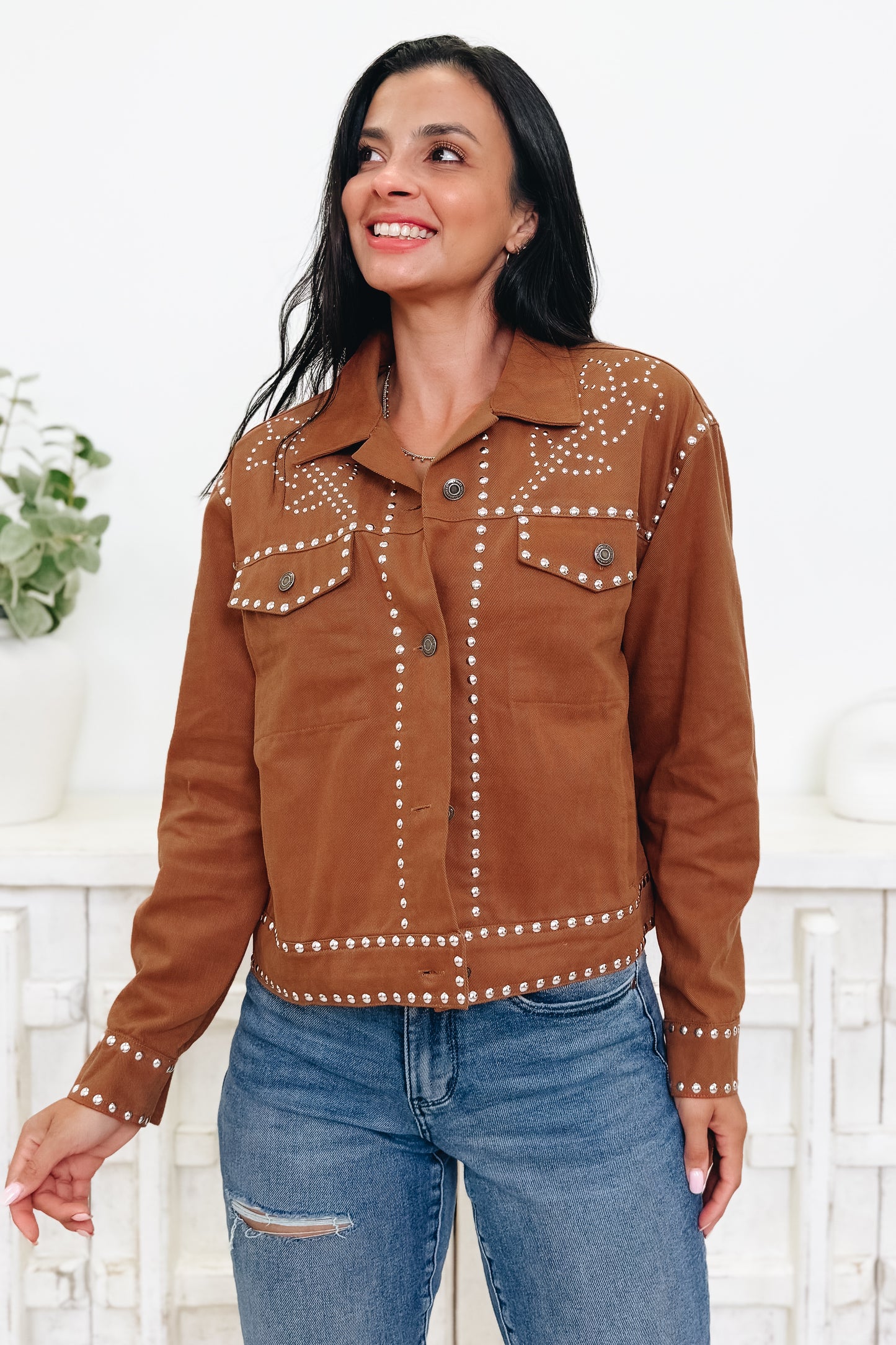 Georgia On My Mind Studded Denim Jacket