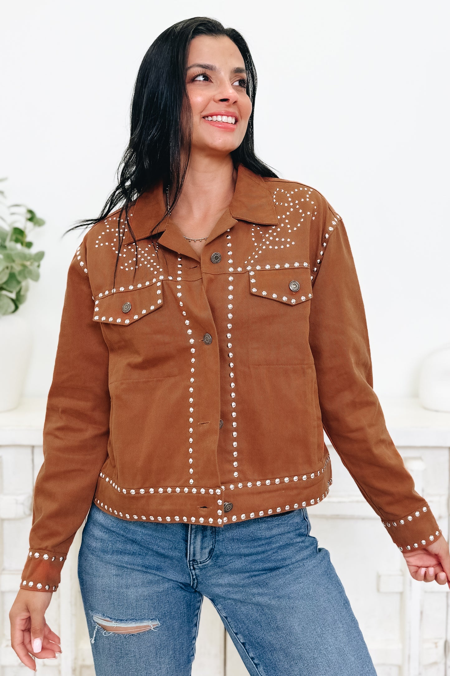 Georgia On My Mind Studded Denim Jacket