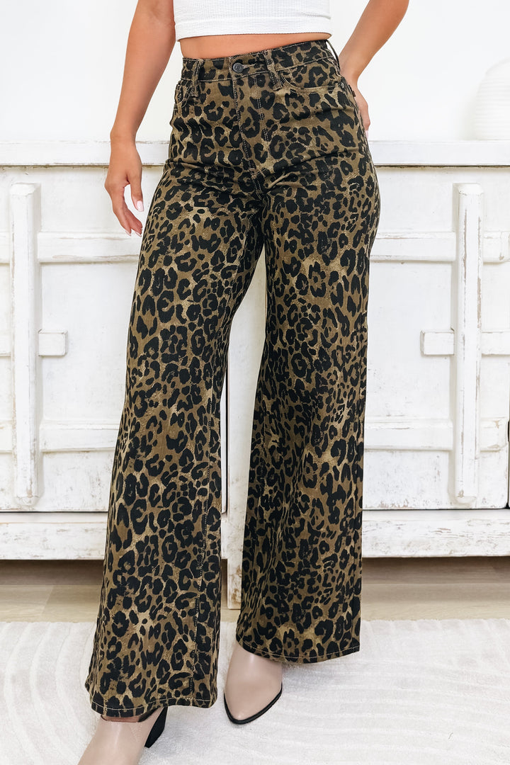 Wild Adventure By Judy Blue - Wide Leg Leopard Jeans