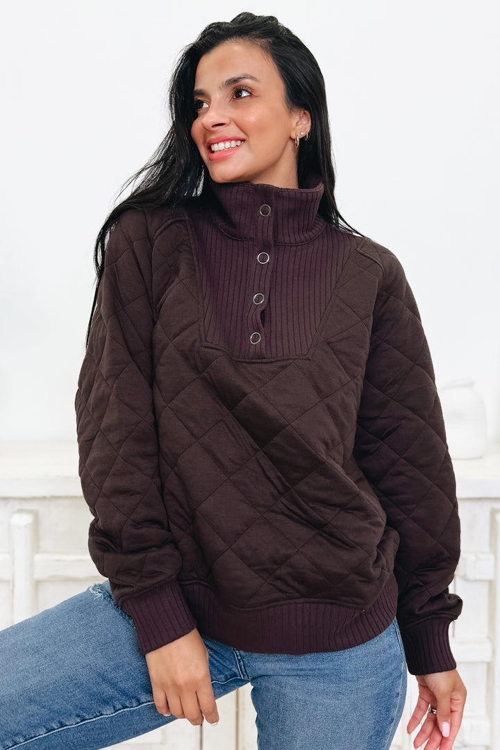 The Quicker Quilted Snap Pullover - 4 Colors!
