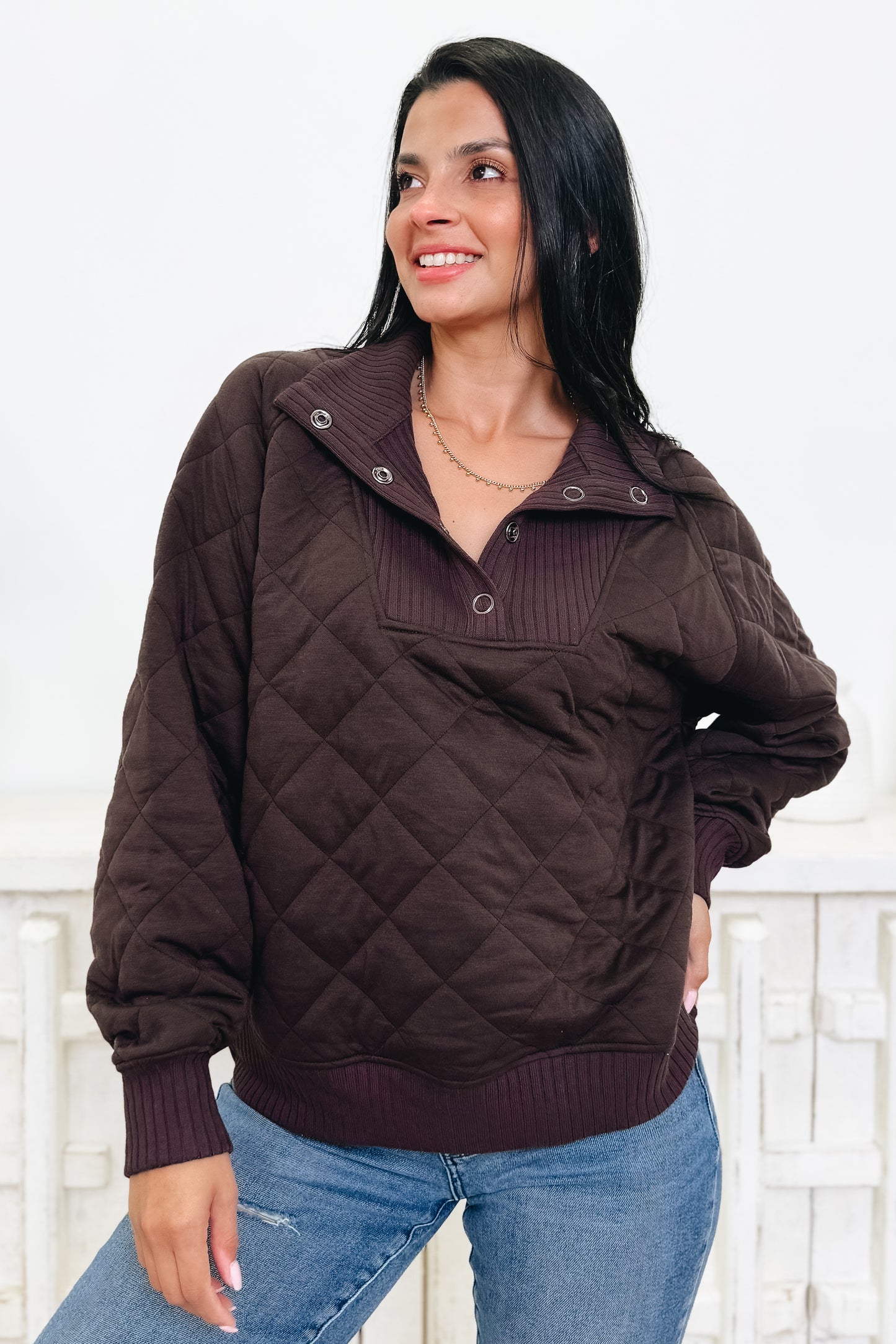 The Quicker Quilted Snap Pullover - 4 Colors!