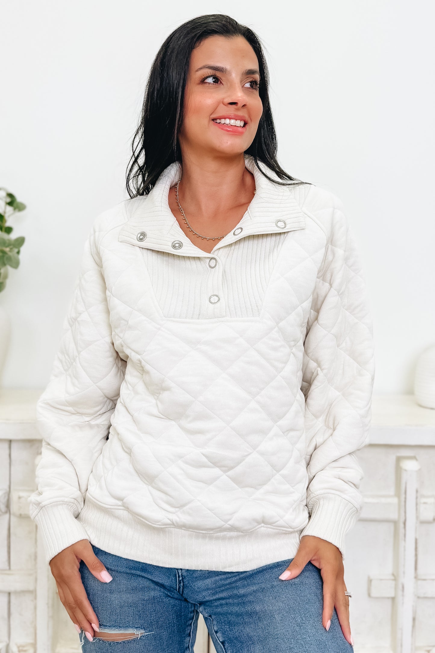 The Quicker Quilted Snap Pullover - 4 Colors!