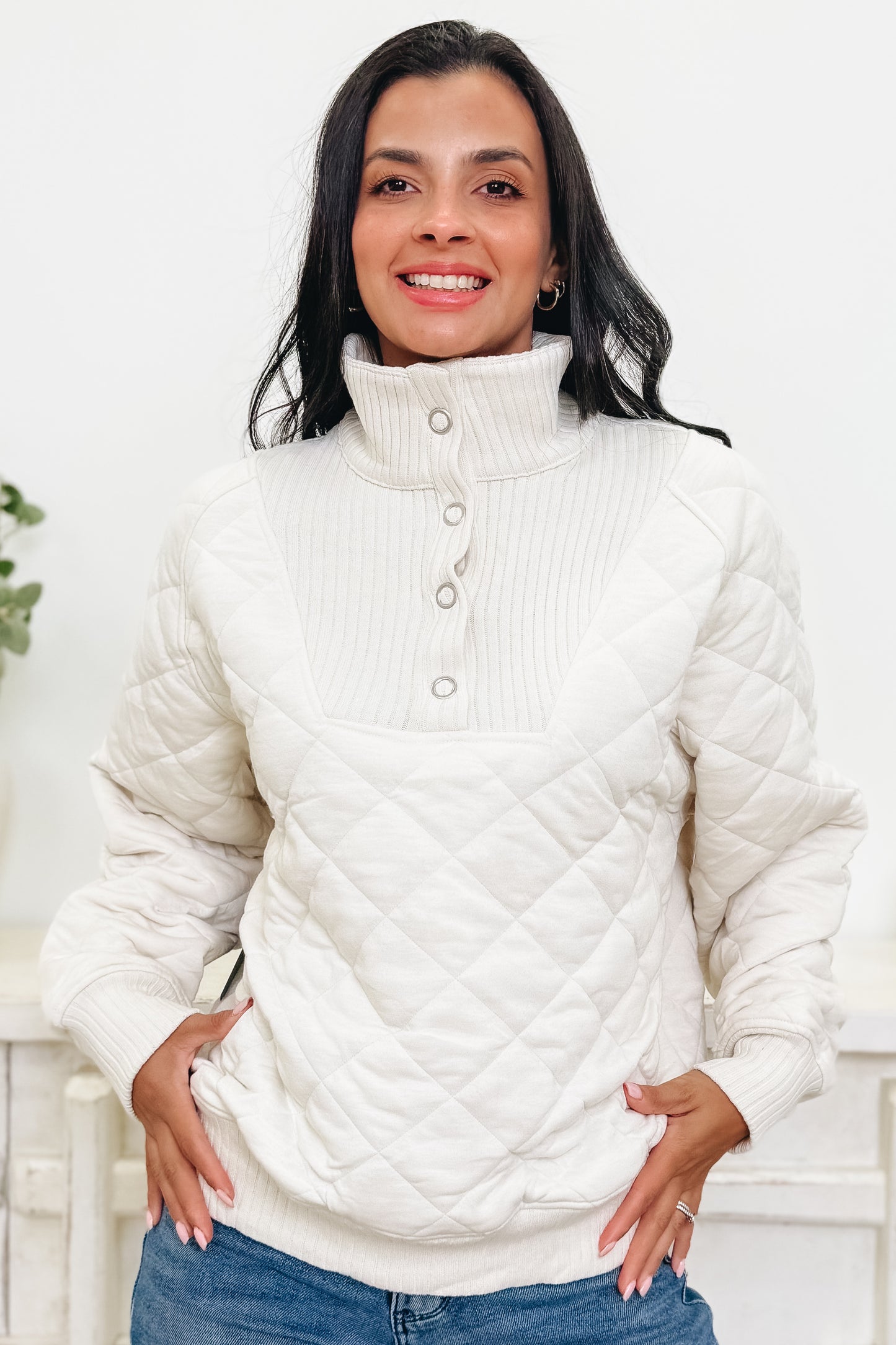 The Quicker Quilted Snap Pullover - 4 Colors!