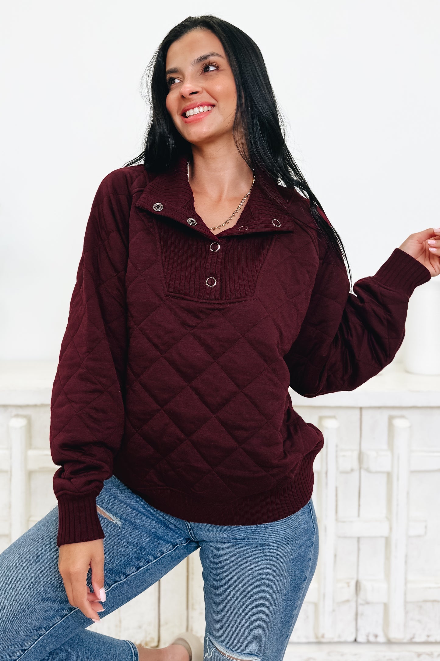 The Quicker Quilted Snap Pullover - 4 Colors!