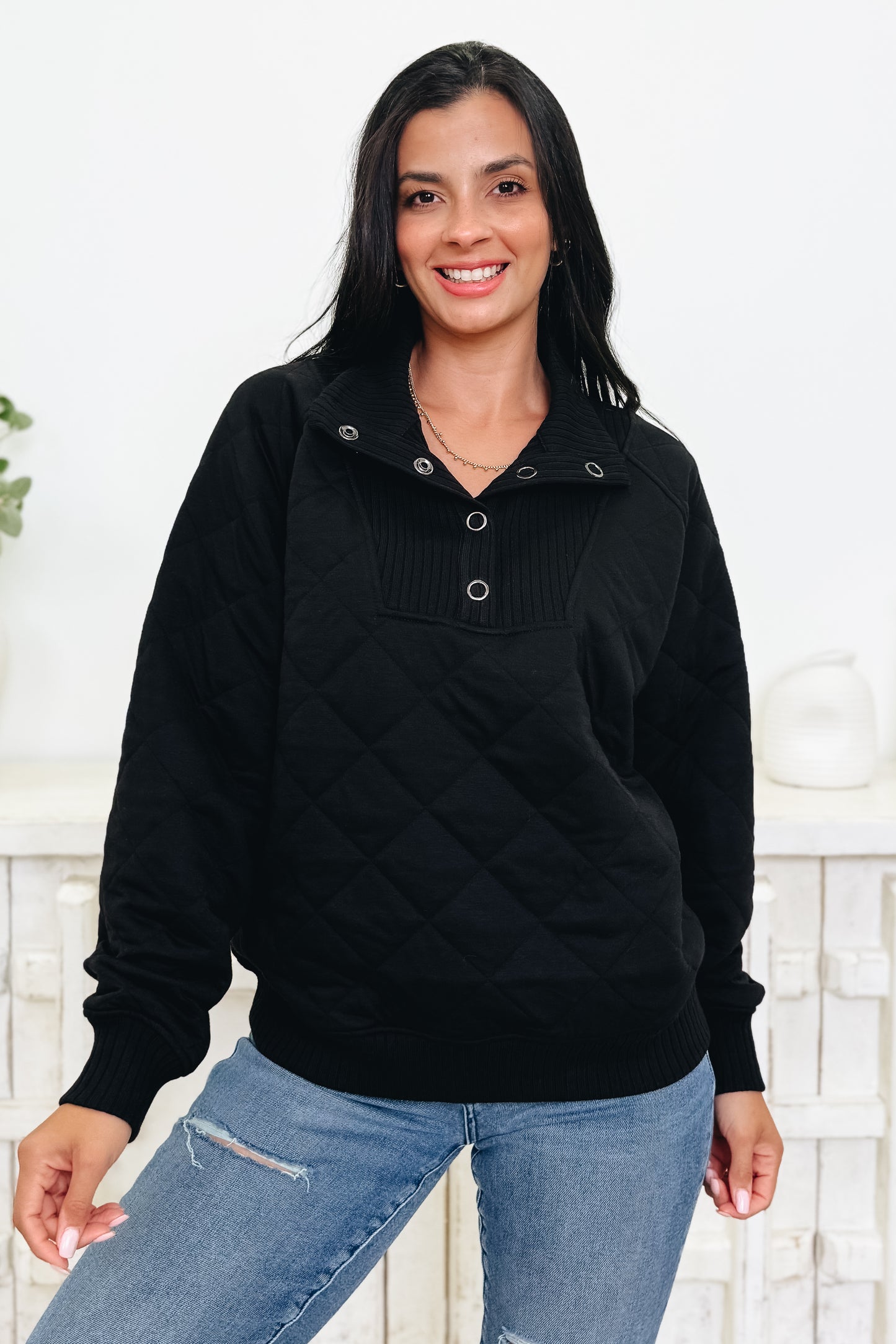 The Quicker Quilted Snap Pullover - 4 Colors!