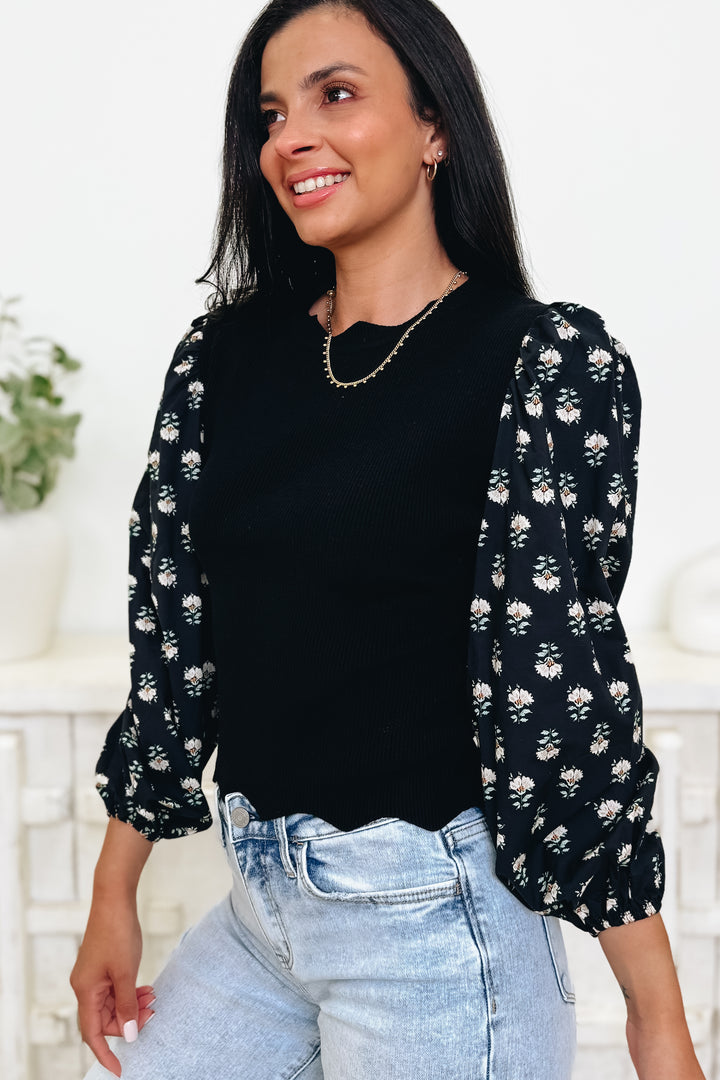 Fields Of Dreams Floral Sweater Top - 2 Colors!