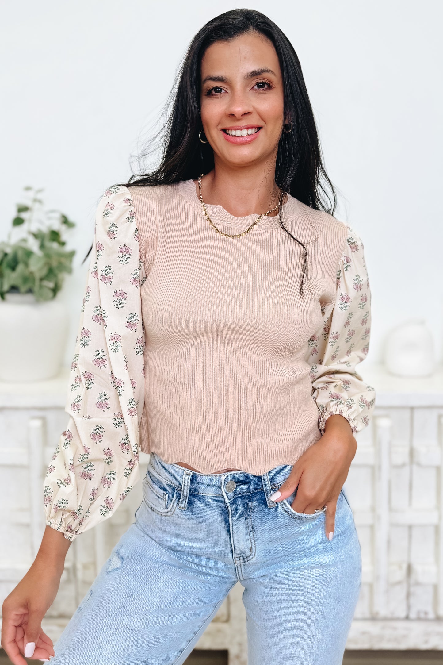Fields Of Dreams Floral Sweater Top - 2 Colors!