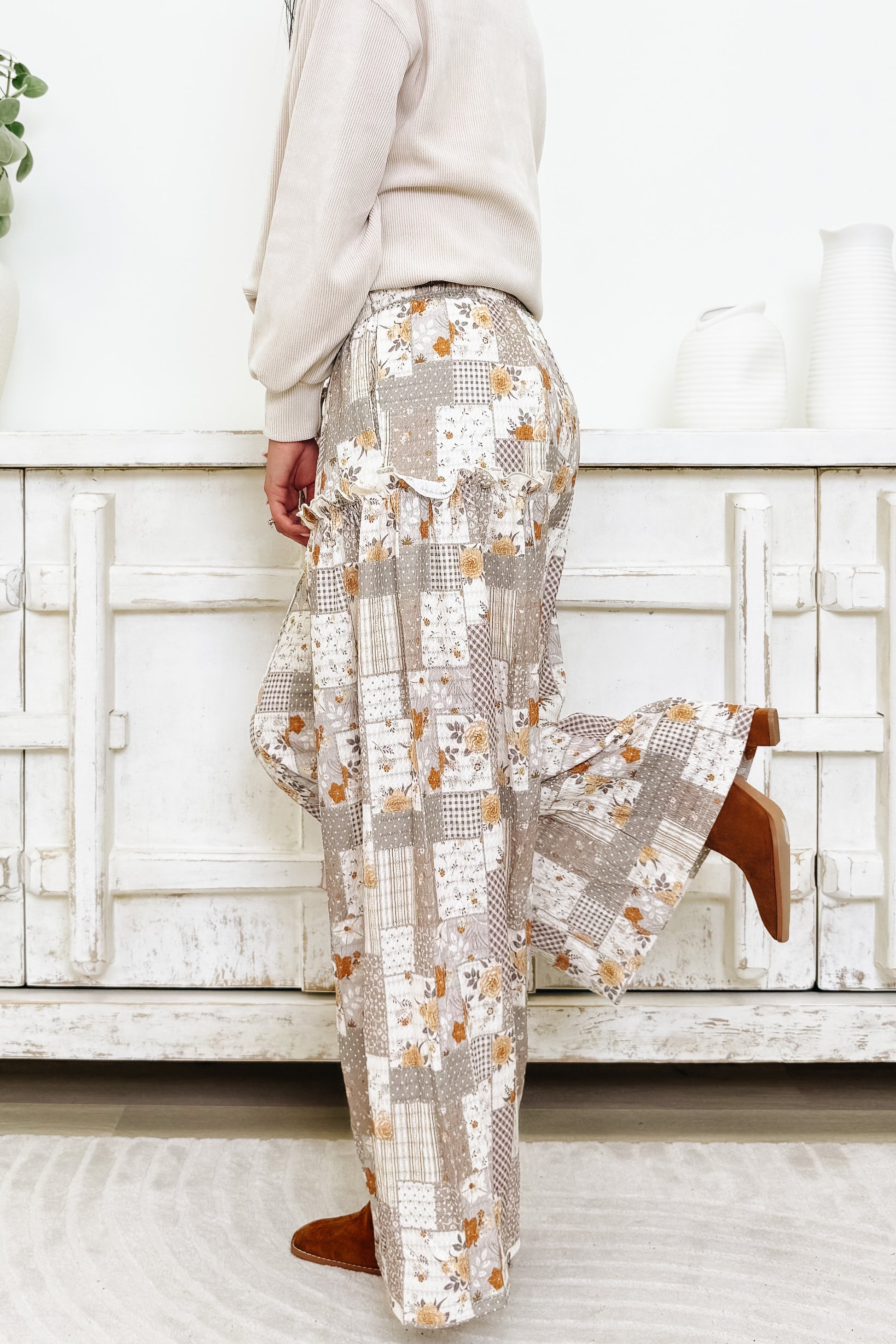 A Piece Of Patchwork Pants - 2 Colors!