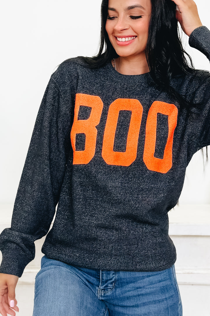 Boo Knit Graphic Sweatshirt