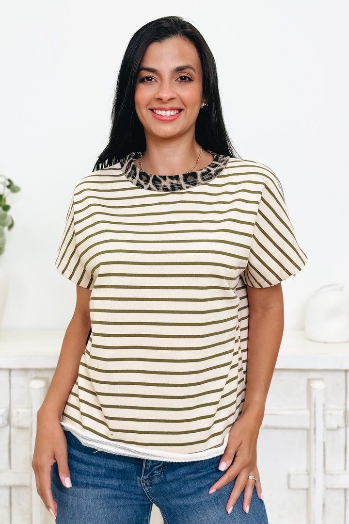 Outlined To Climb Leopard Top