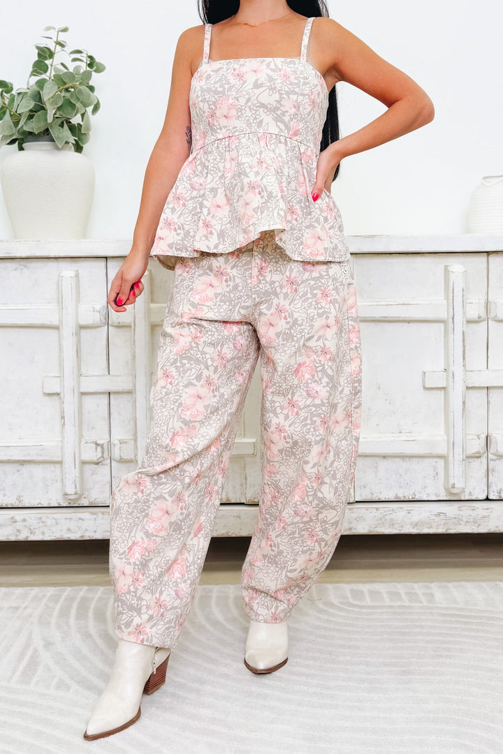 No Hesitation Floral Barrel Pants