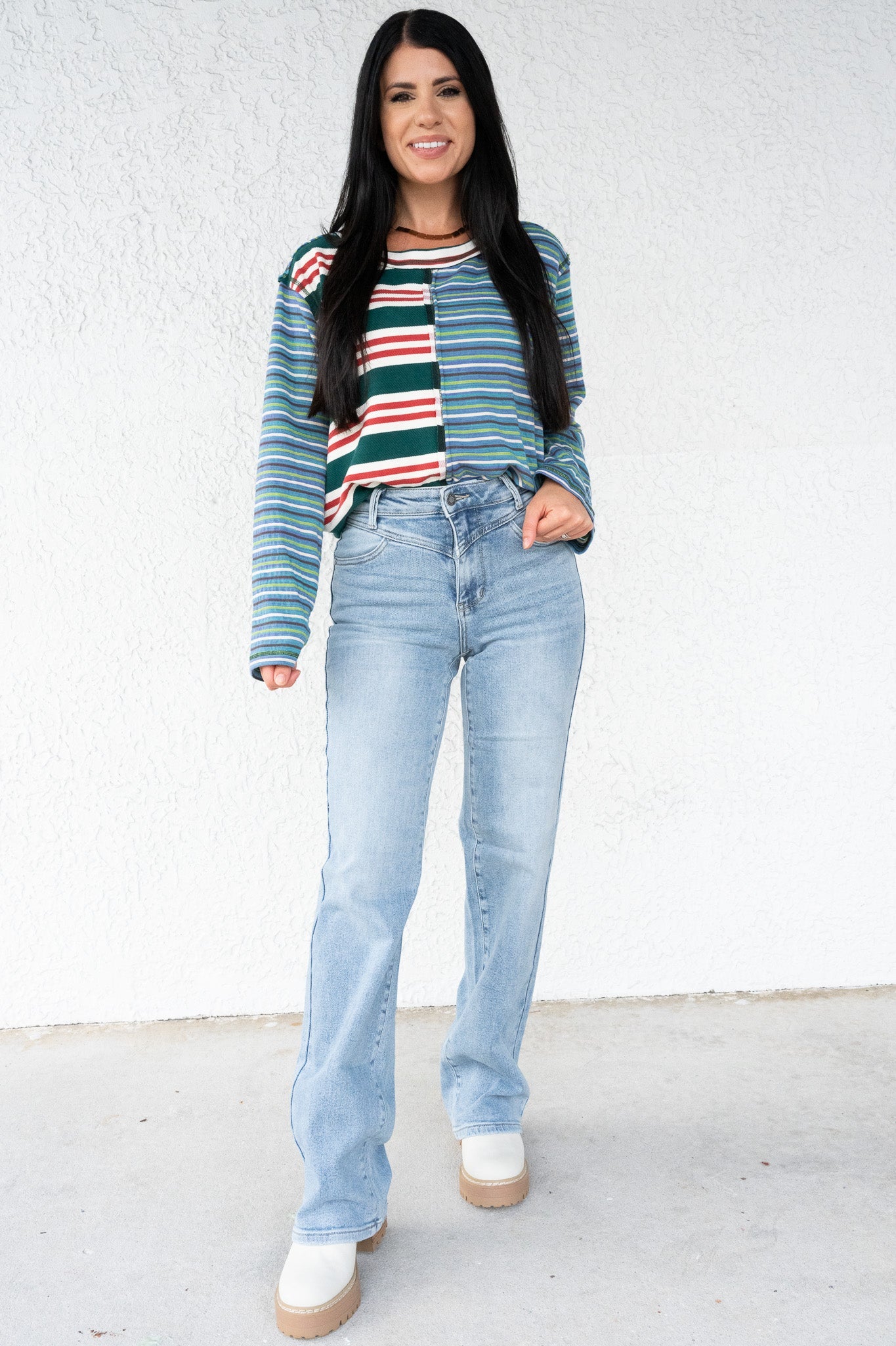 Judy Blue Wild Cherry High Rise Retro Wide Leg Jeans