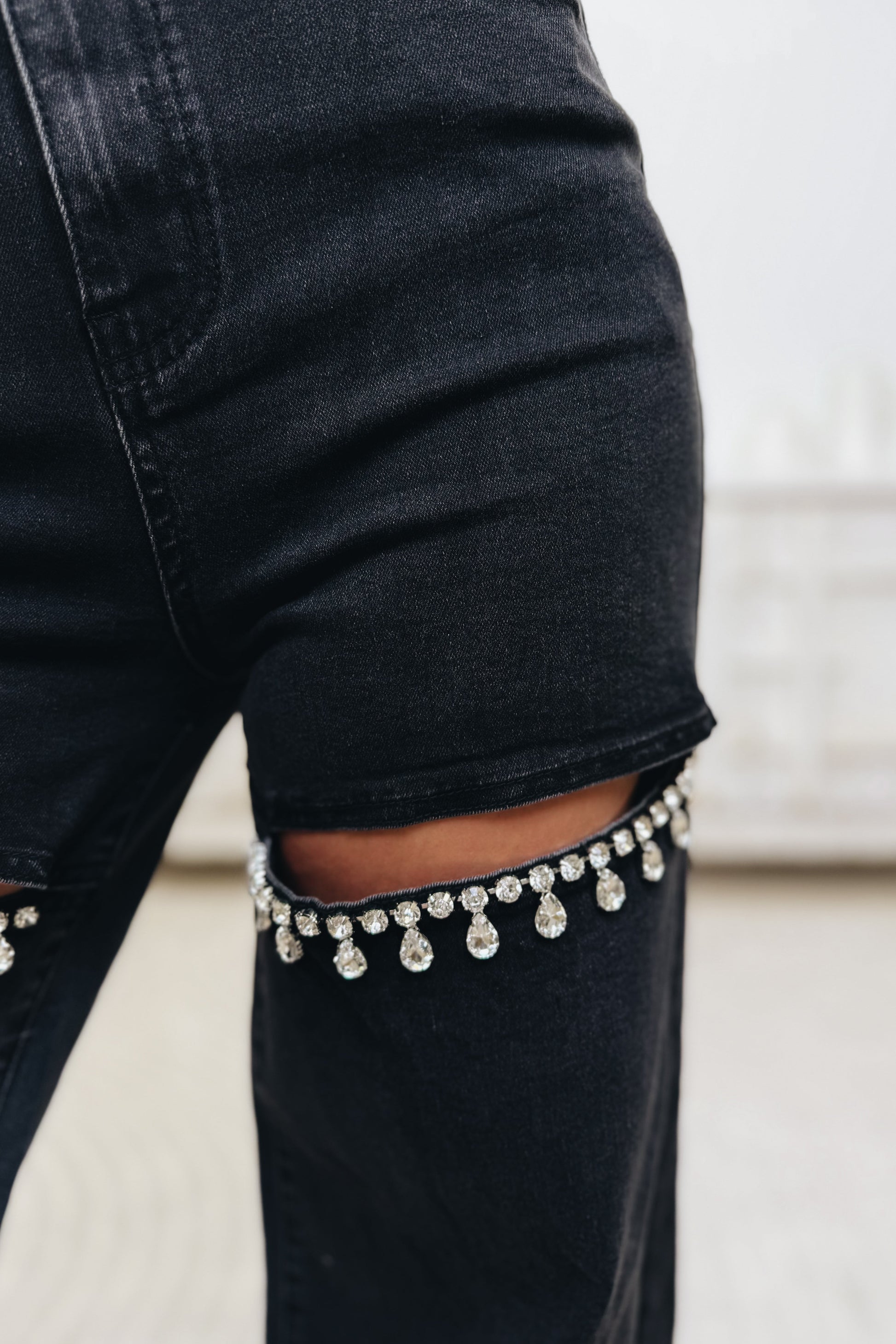 Crystal Cut By Blue B. - Mid Rise Crystal Slit Wide Leg Jeans - 2 Colors!