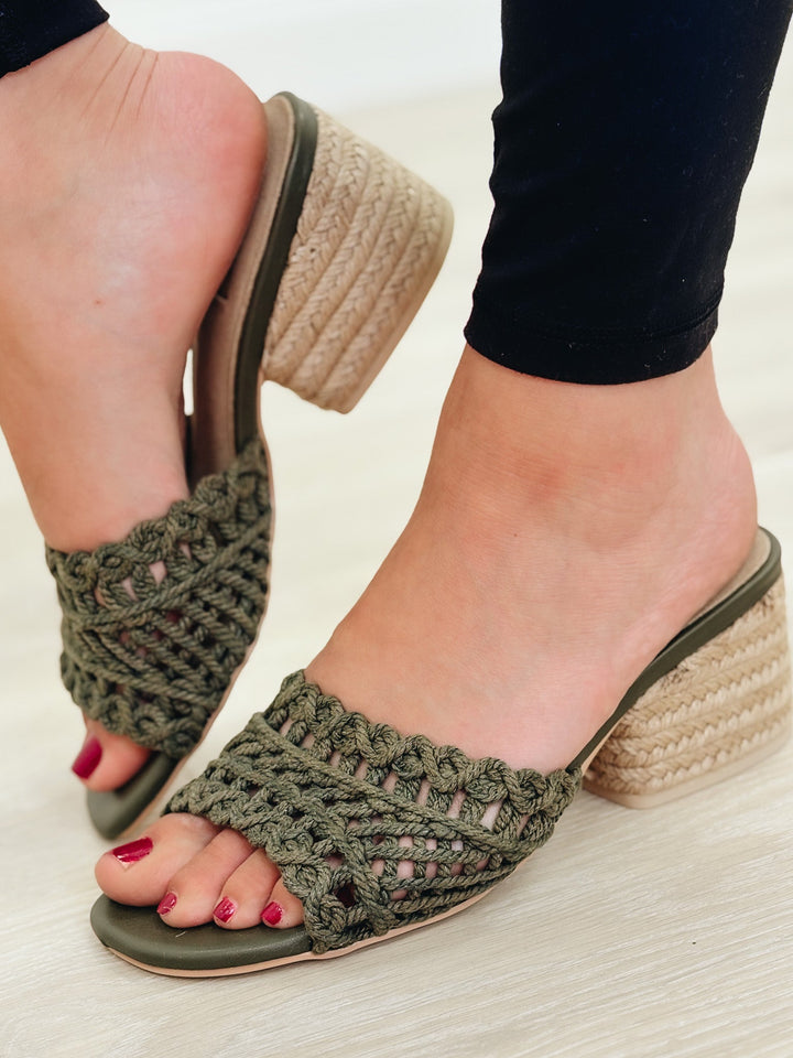 MIA Idella Heels - Khaki Woven