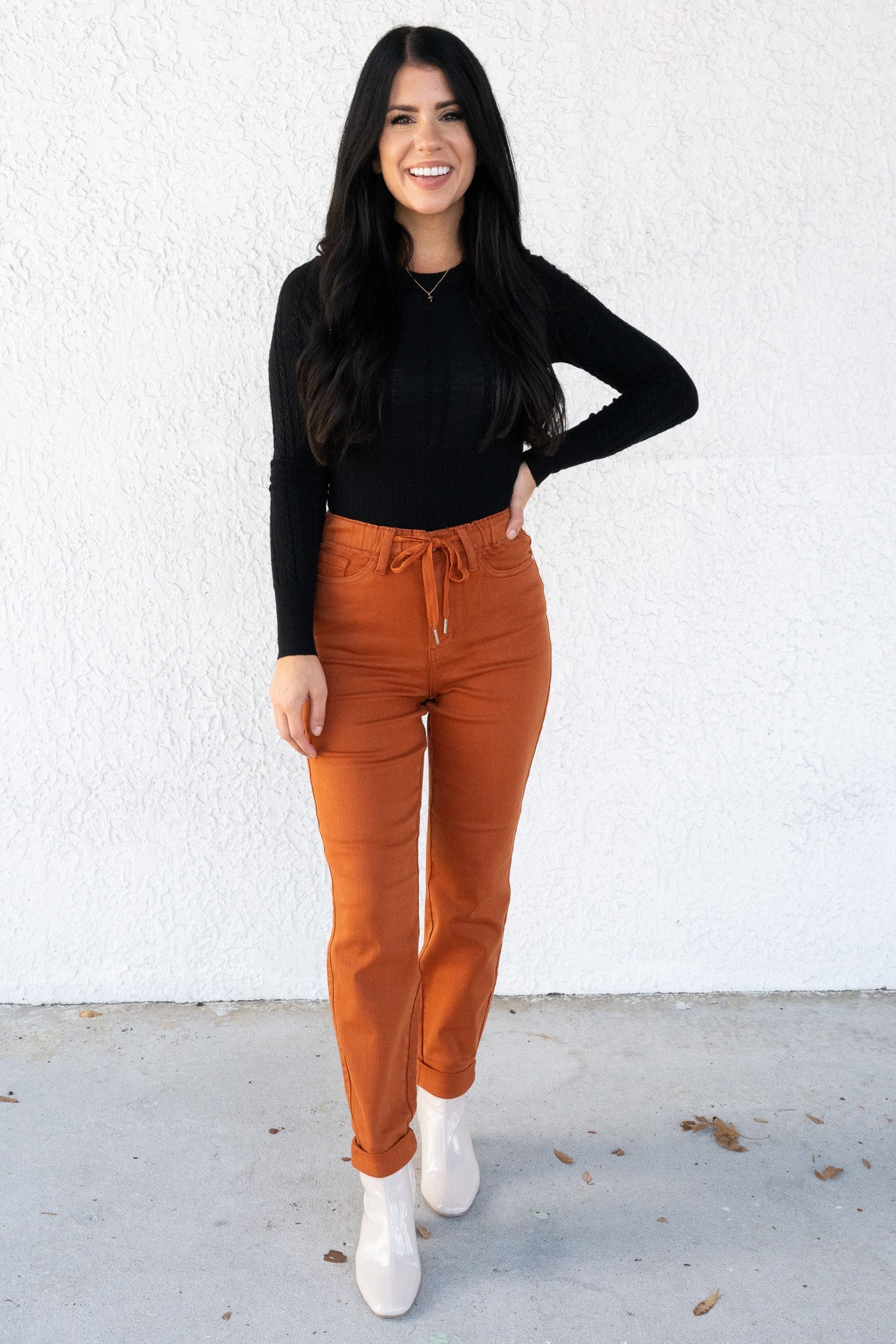 Icing On The Cake By Judy Blue - Auburn Orange Double Cuff Joggers