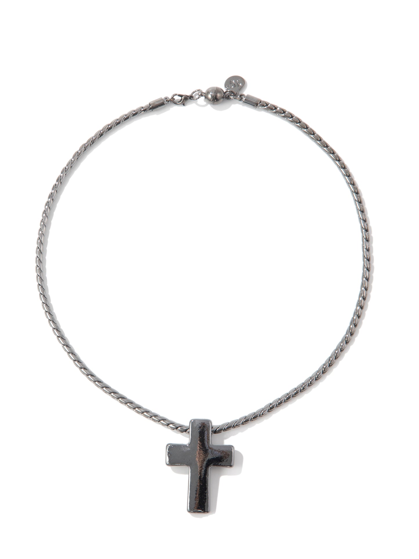 Alma Mia Cross Necklace - Gunmetal
