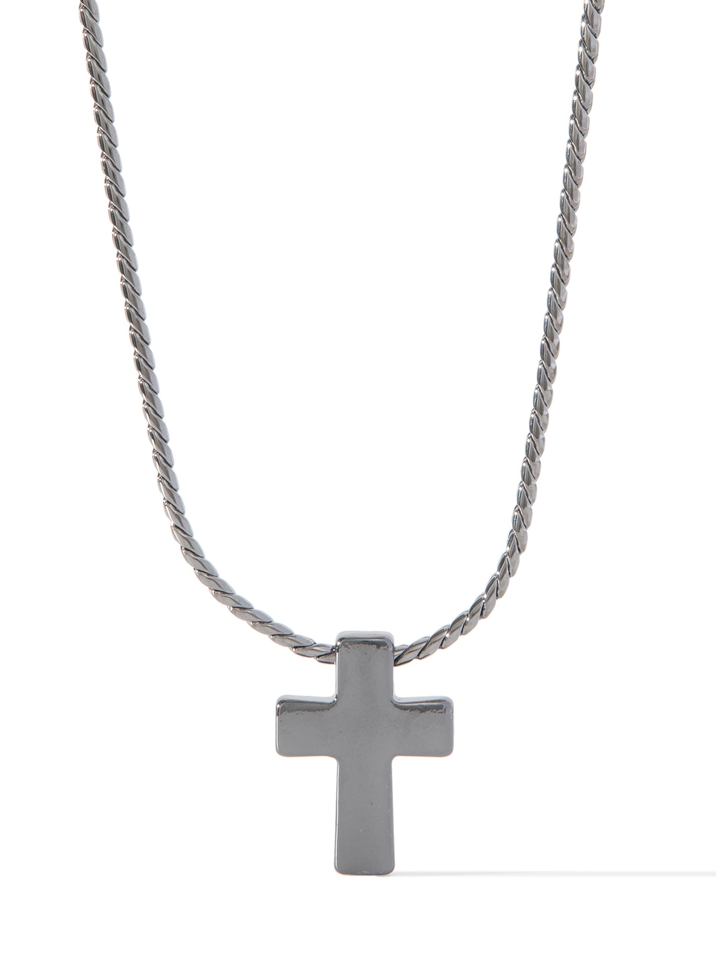 Alma Mia Cross Necklace - Gunmetal