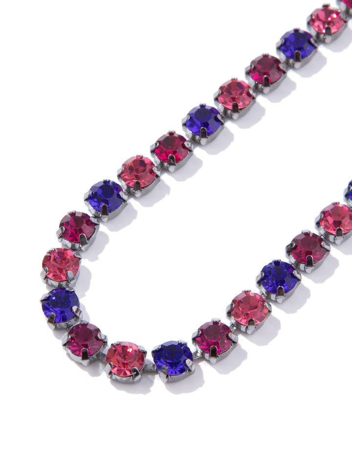 Ava Necklace Large - Gunmetal Bright Multi