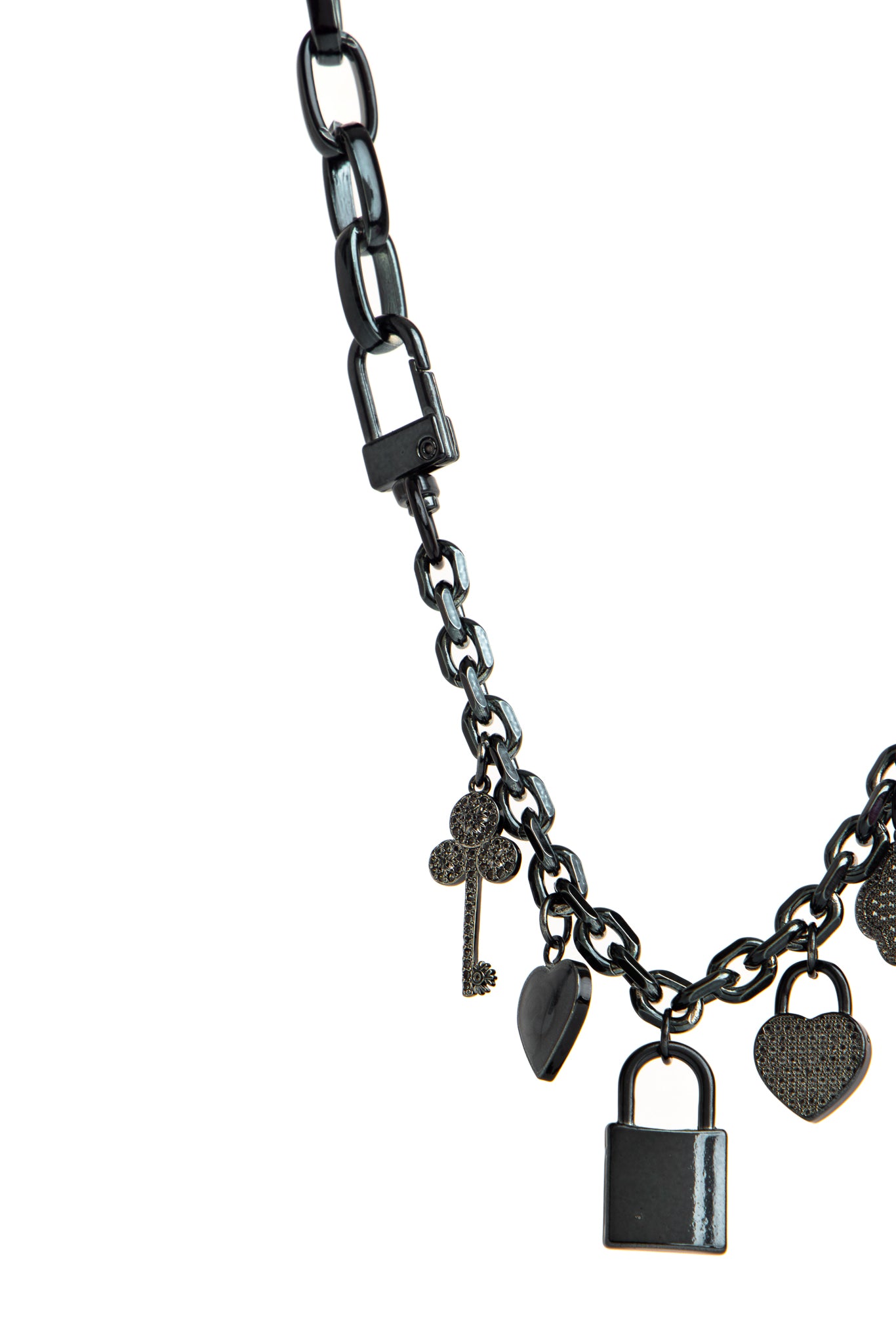 Louie Necklace - Metallic Pearl Black