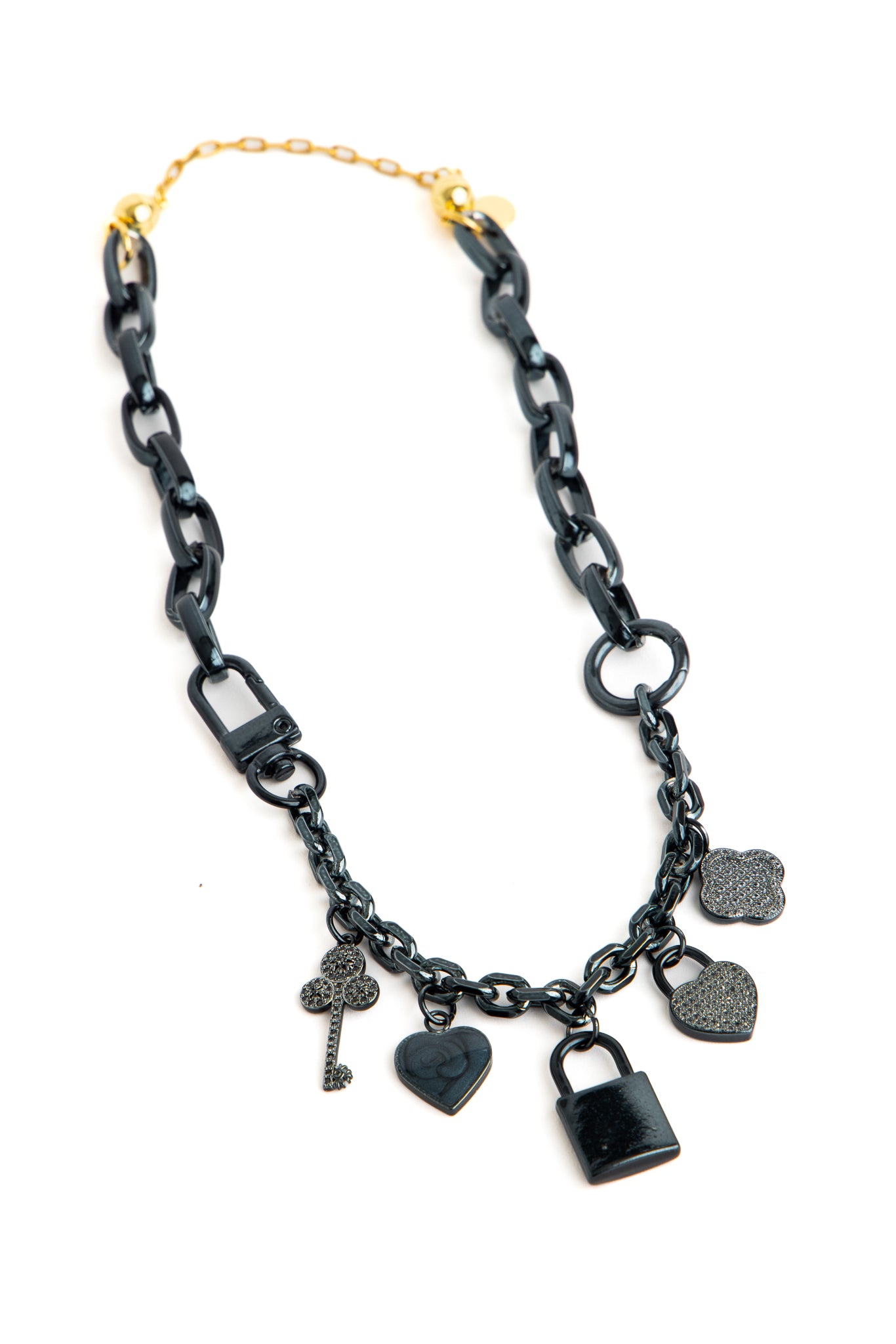 Louie Necklace - Metallic Pearl Black